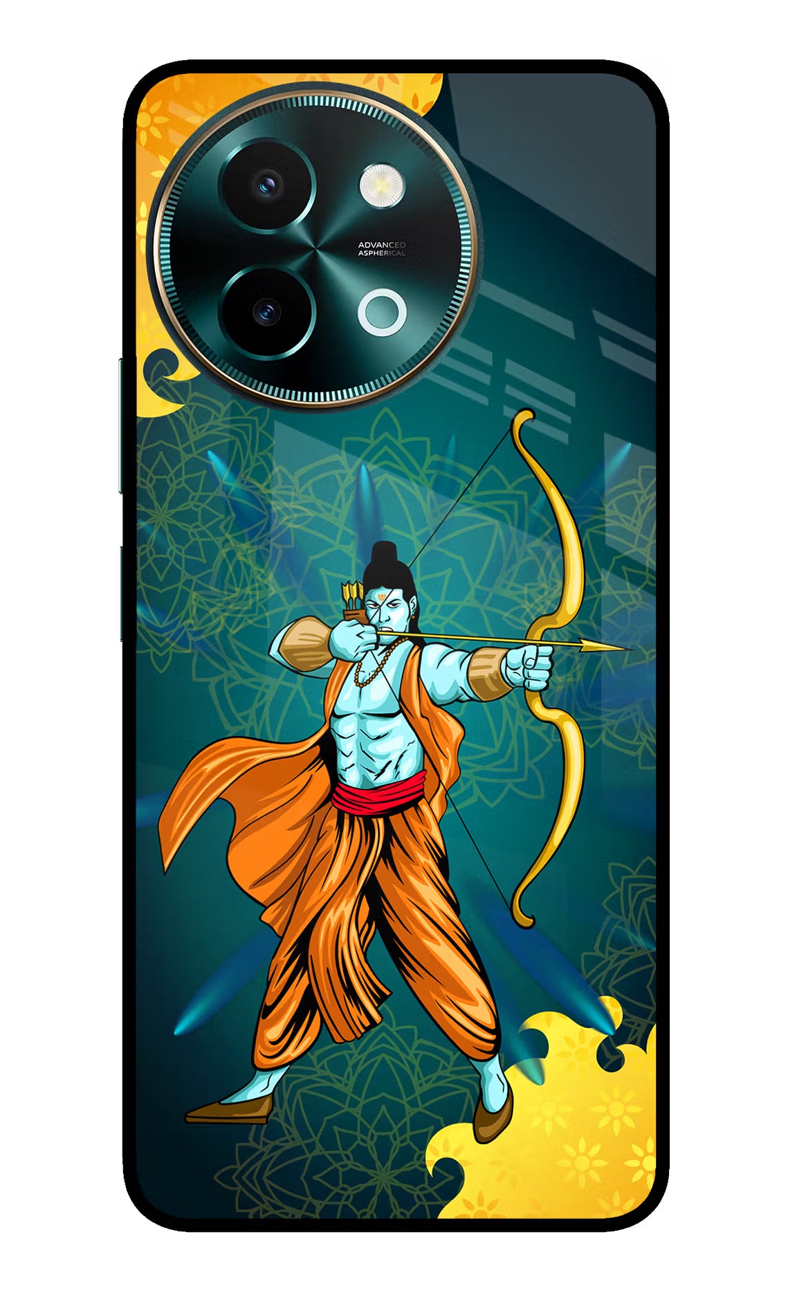 Lord Ram - 6 Vivo Y58 5G Glass Case Back Cover by Casekaro