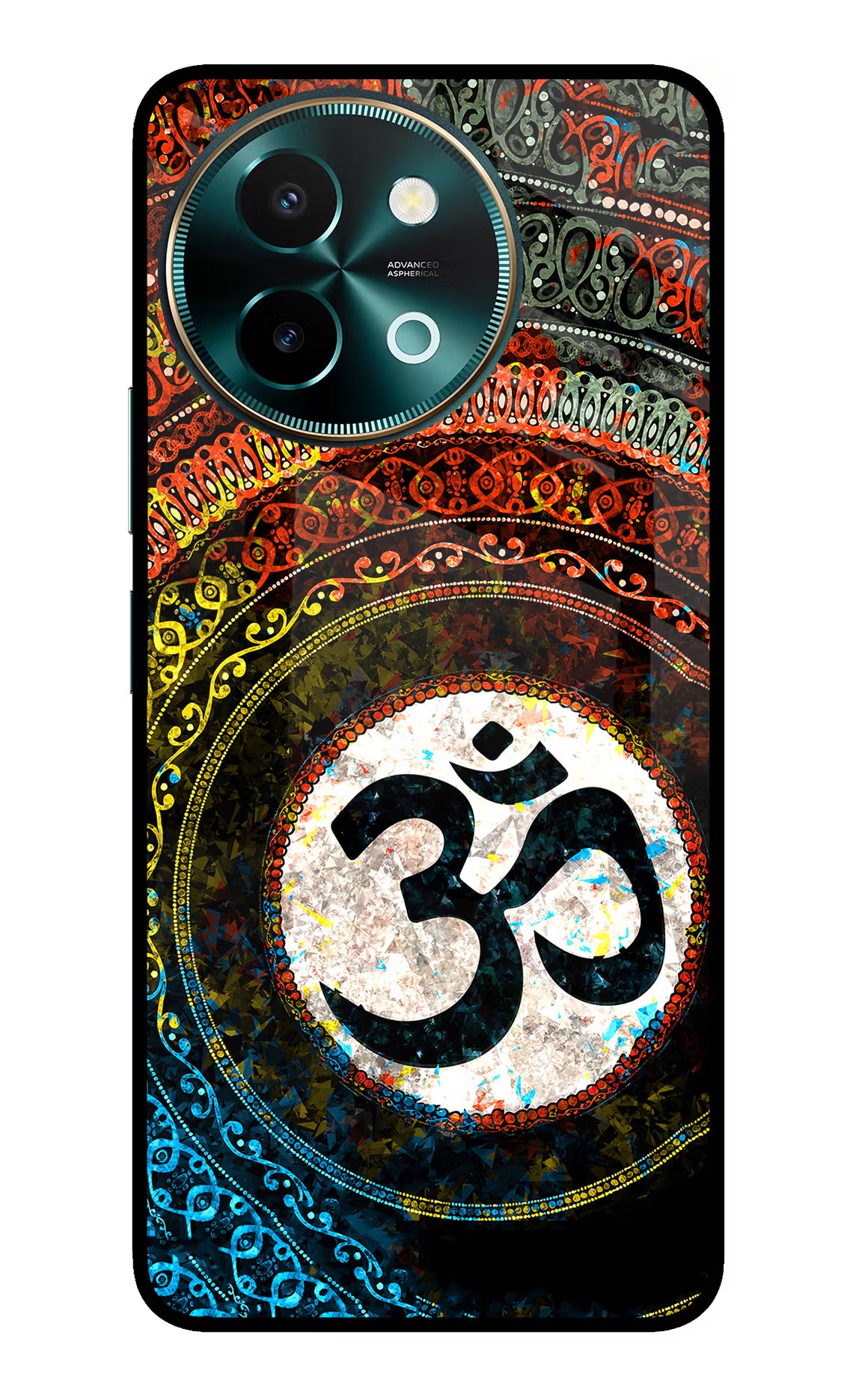 Om Cultural Vivo Y58 5G Glass Case Back Cover by Casekaro