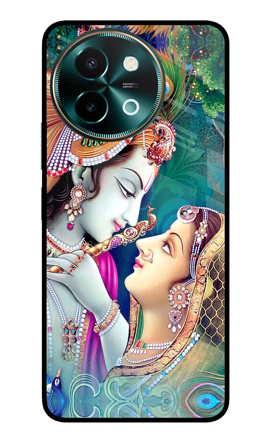 Lord Radha Krishna Vivo Y58 5G Glass Case Back Cover by Casekaro