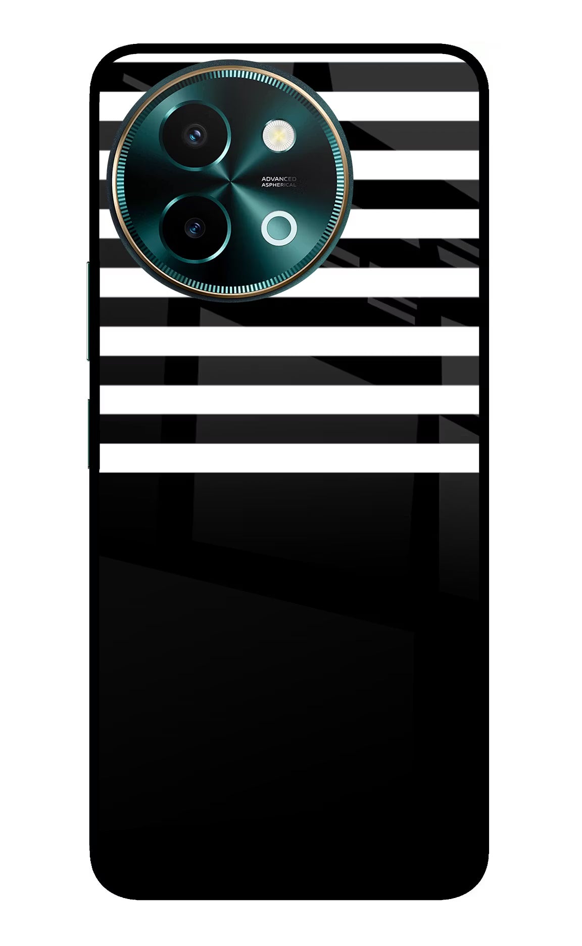 Black and White Print Vivo Y58 5G Glass Case Back Cover by Casekaro