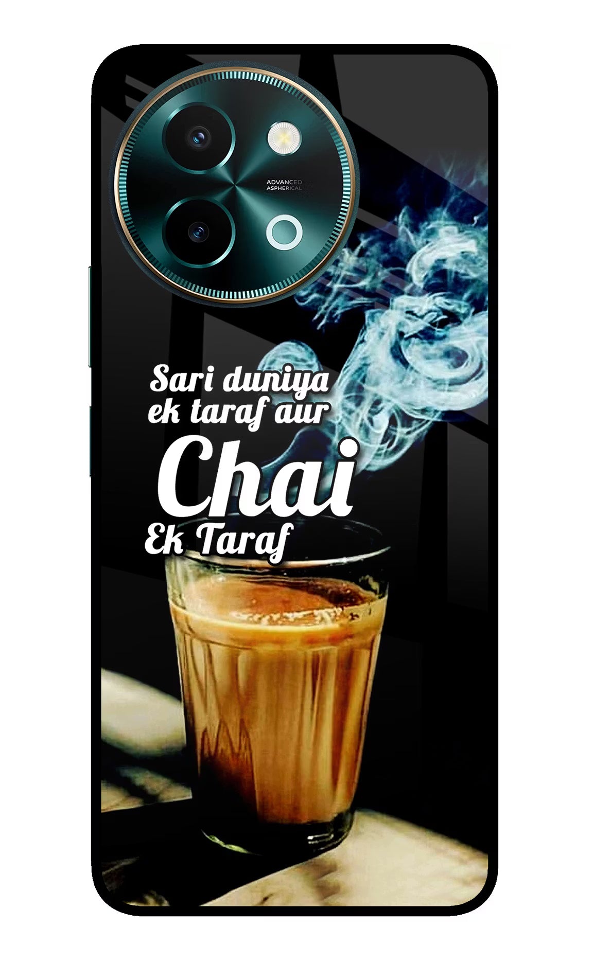 Chai Ek Taraf Quote Vivo Y58 5G Glass Case Back Cover by Casekaro
