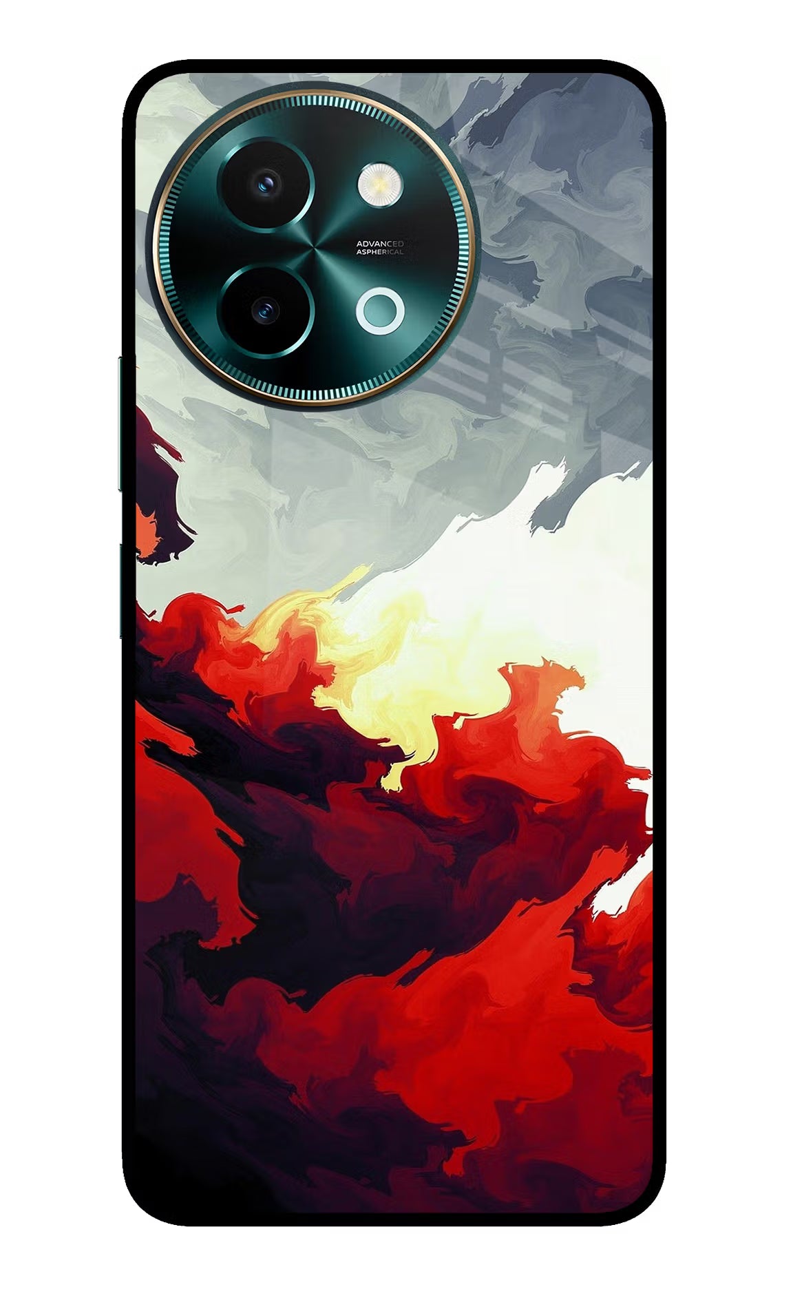 Fire Cloud Vivo Y58 5G Glass Case Back Cover by Casekaro