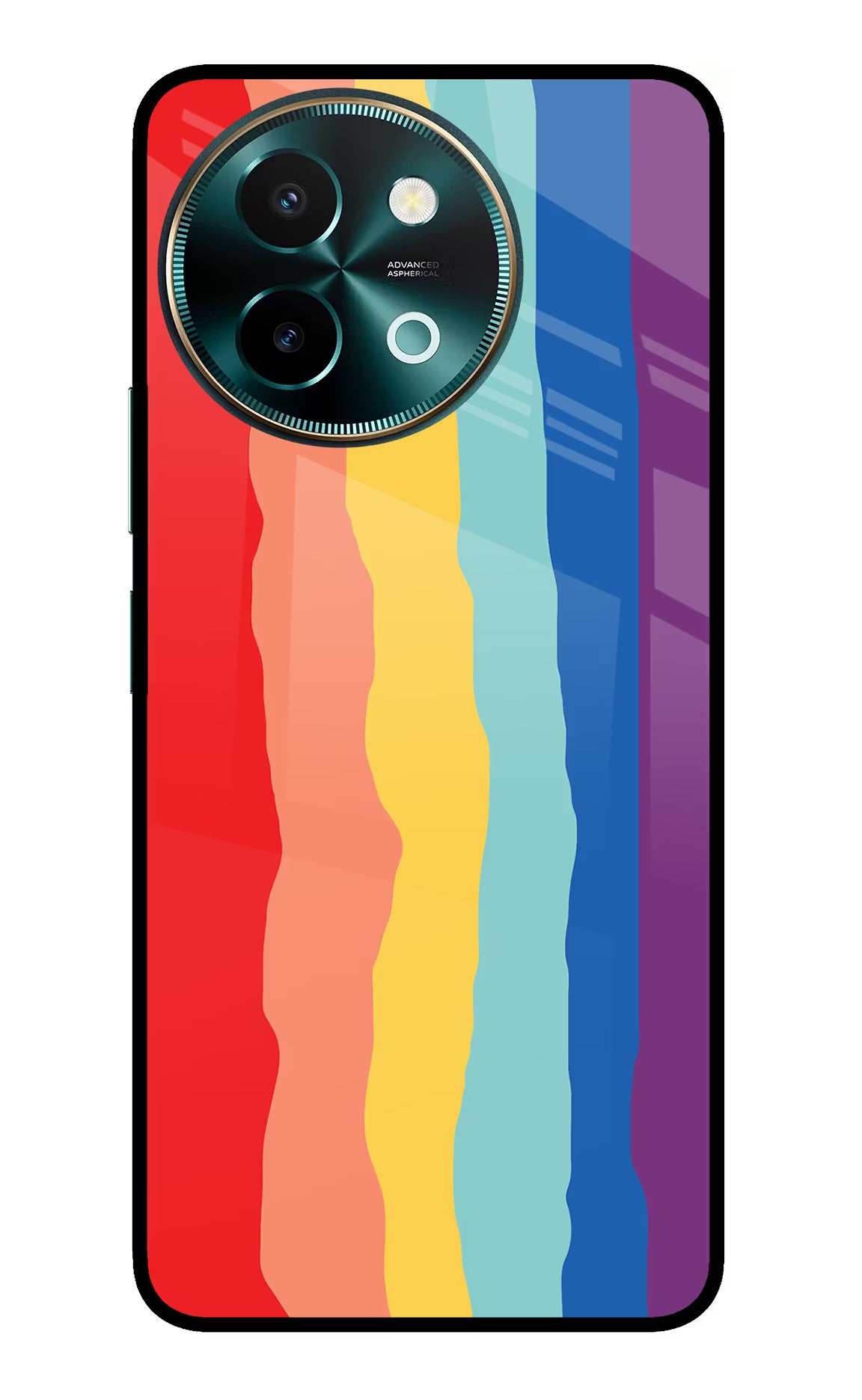 Rainbow Vivo Y58 5G Glass Case Back Cover by Casekaro