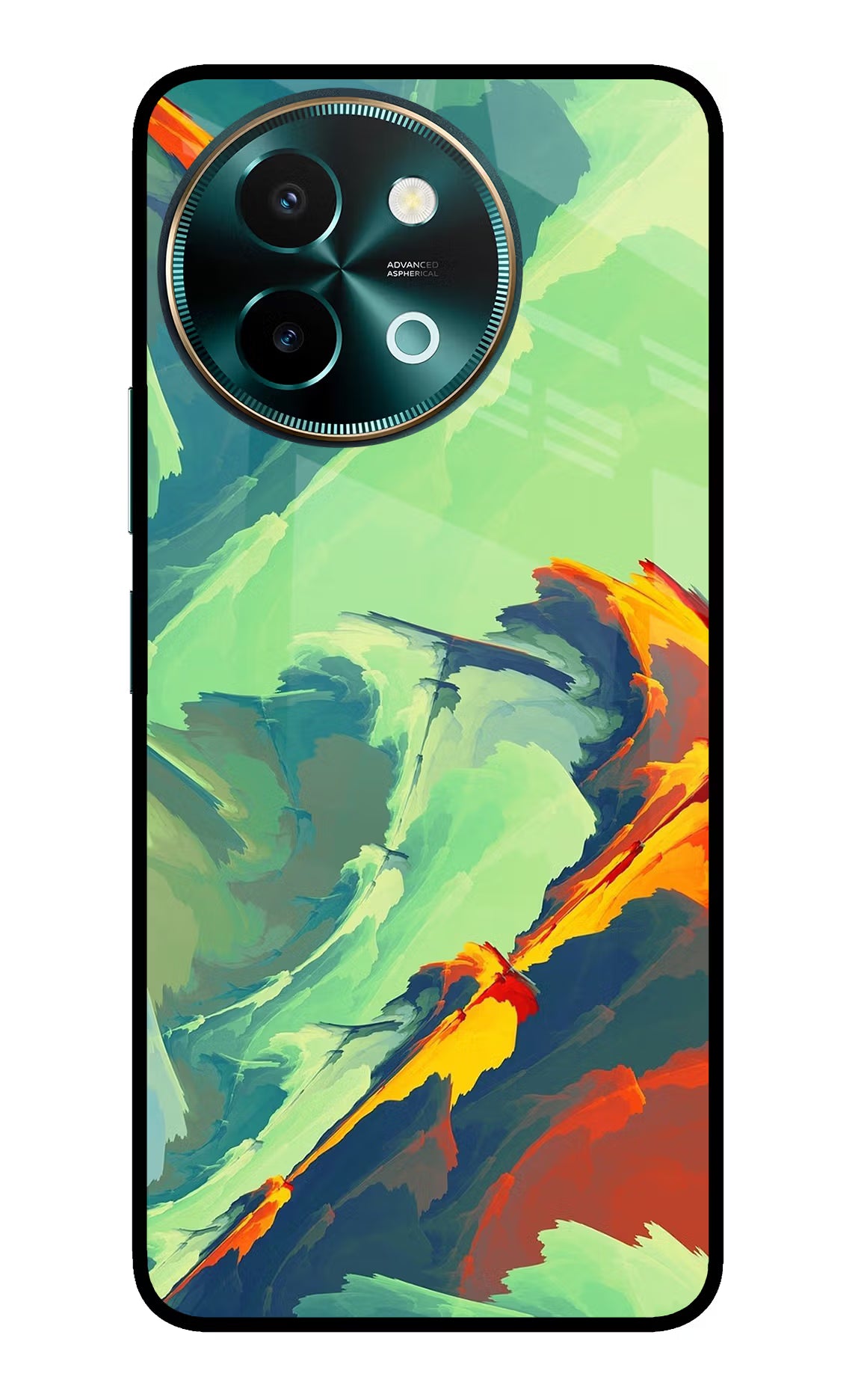 Paint Art Vivo Y58 5G Glass Case Back Cover by Casekaro