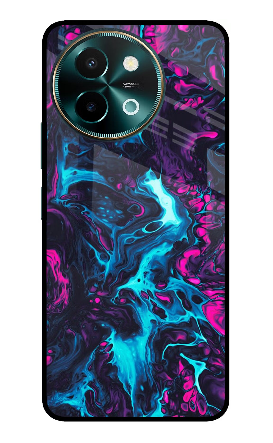 Abstract Vivo Y58 5G Glass Case Back Cover by Casekaro