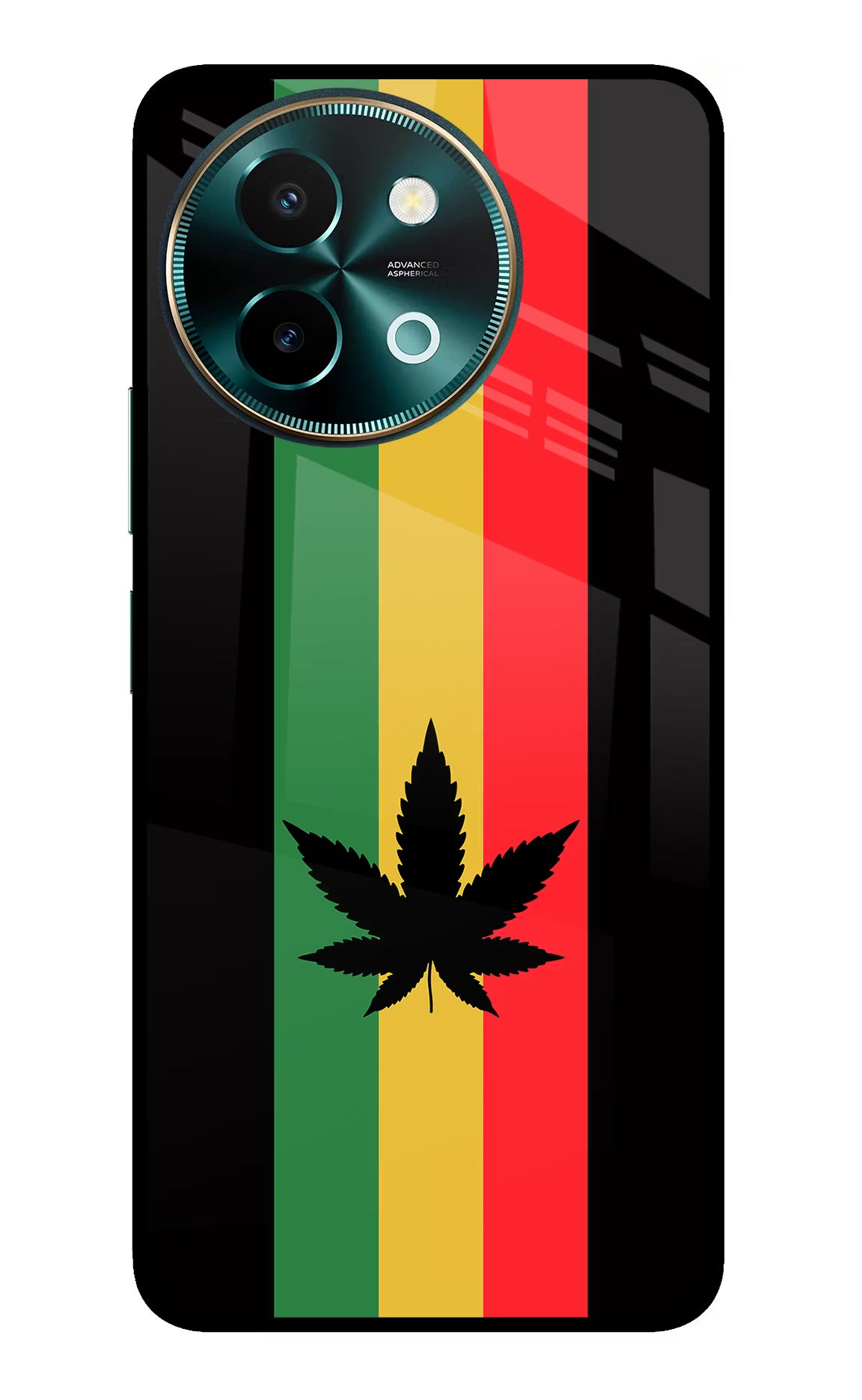 Weed Flag Vivo Y58 5G Glass Case Back Cover by Casekaro
