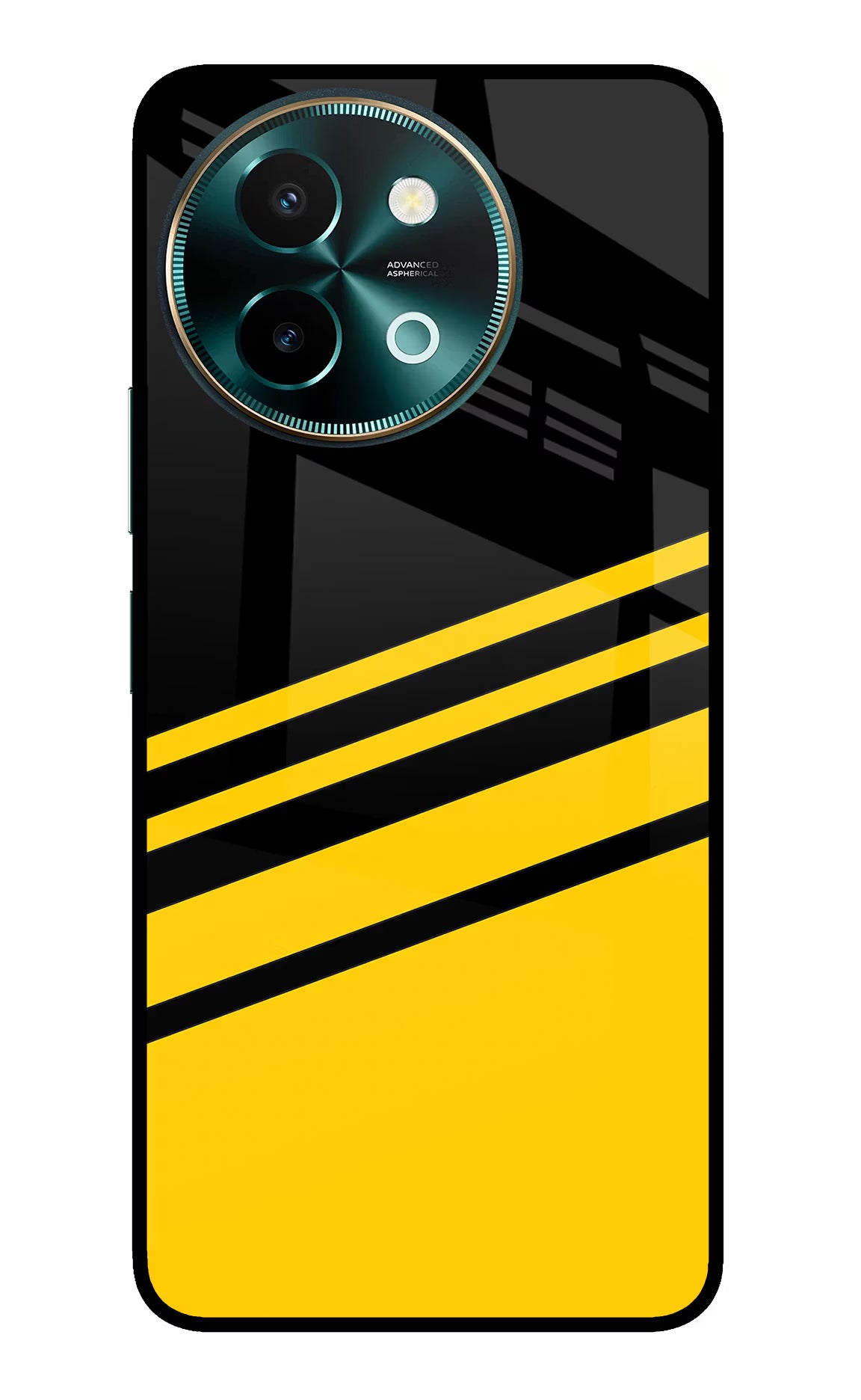Yellow Shades Vivo Y58 5G Glass Case Back Cover by Casekaro
