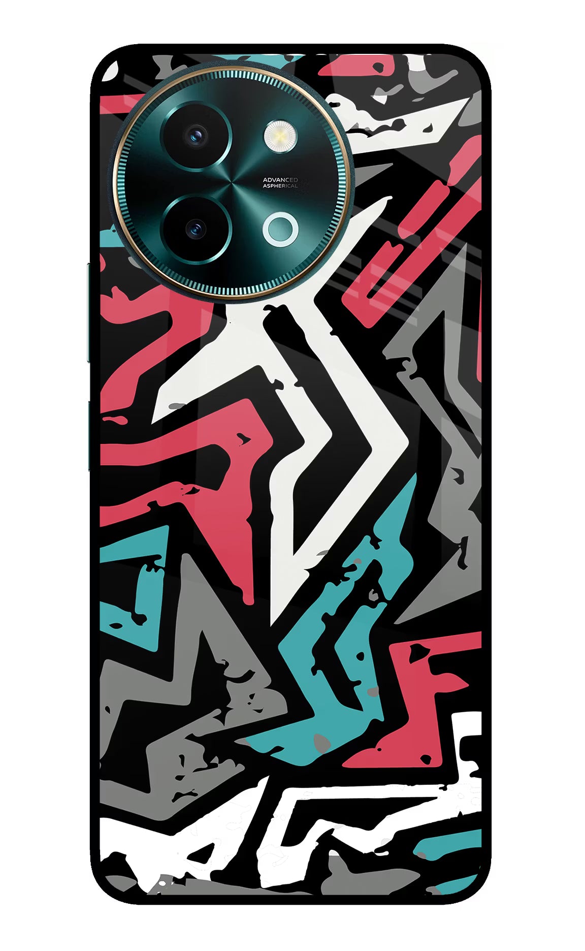 Geometric Graffiti Vivo Y58 5G Glass Case Back Cover by Casekaro