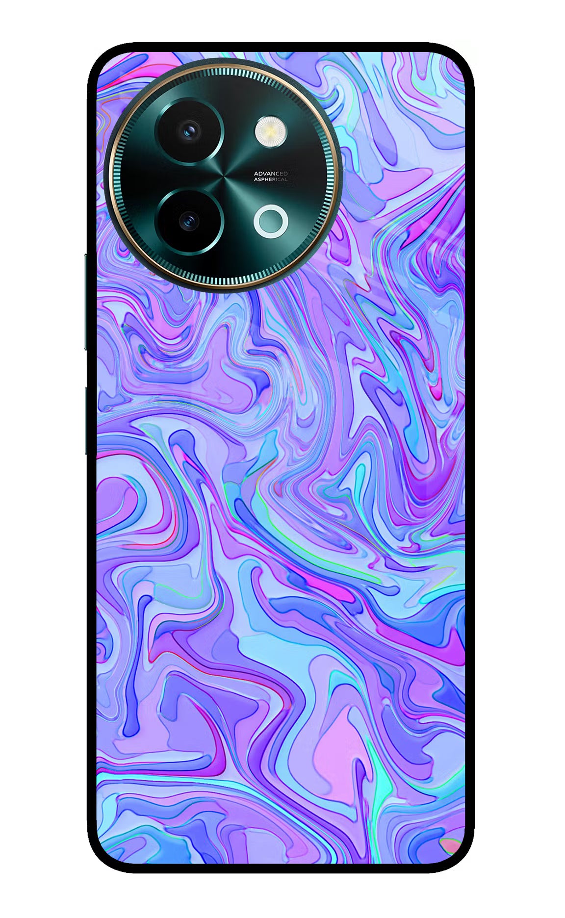 Glitter Vivo Y58 5G Glass Case Back Cover by Casekaro