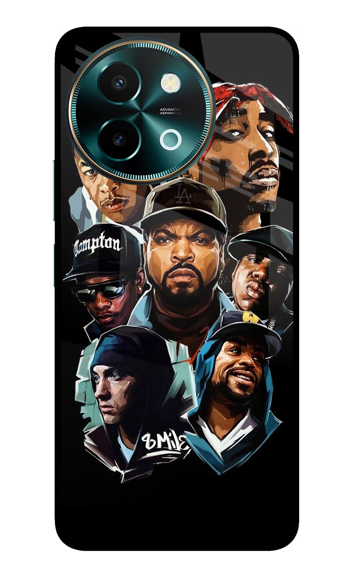 Rappers Vivo Y58 5G Glass Case Back Cover by Casekaro