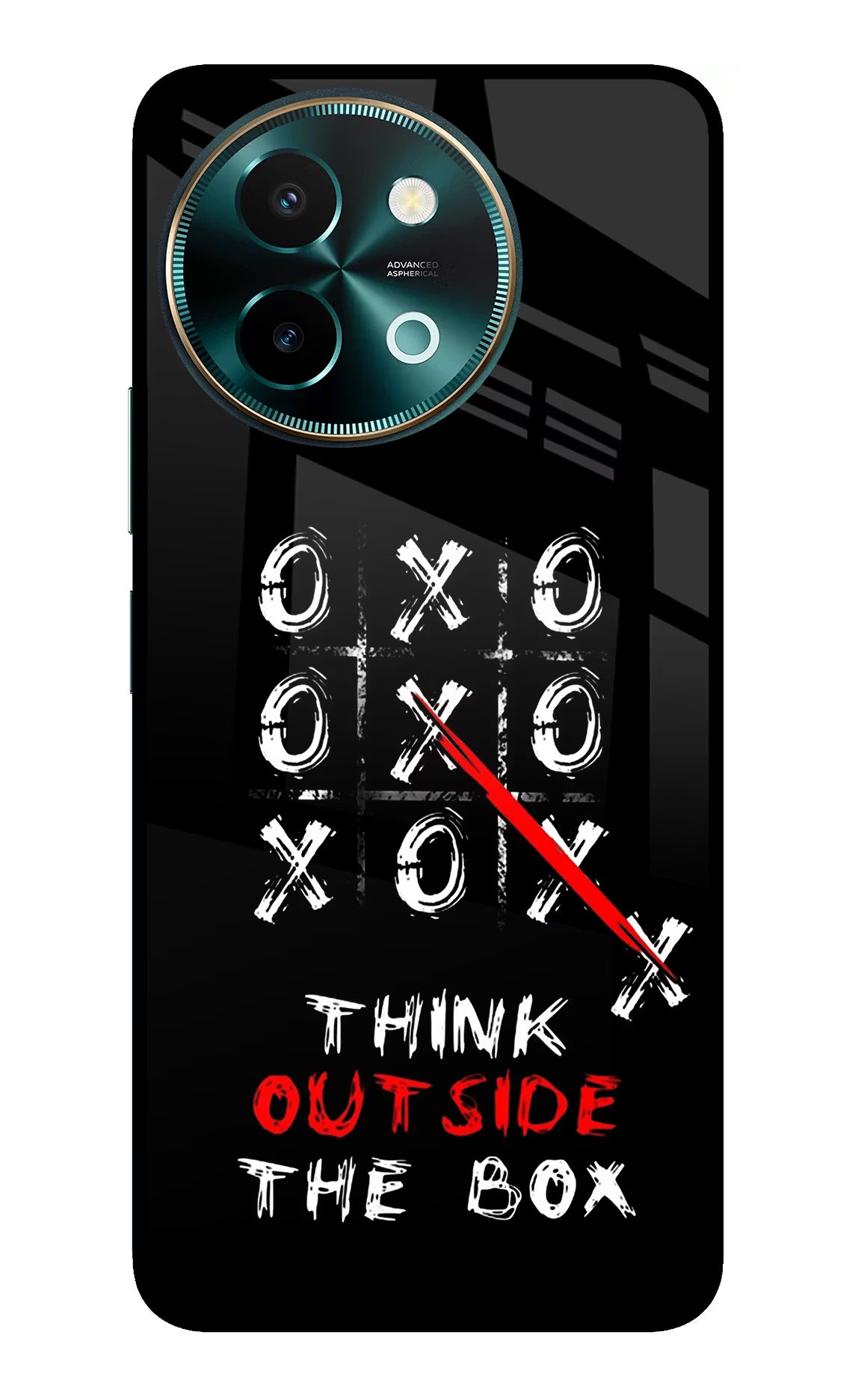 Think out of the BOX Vivo Y58 5G Glass Case Back Cover by Casekaro