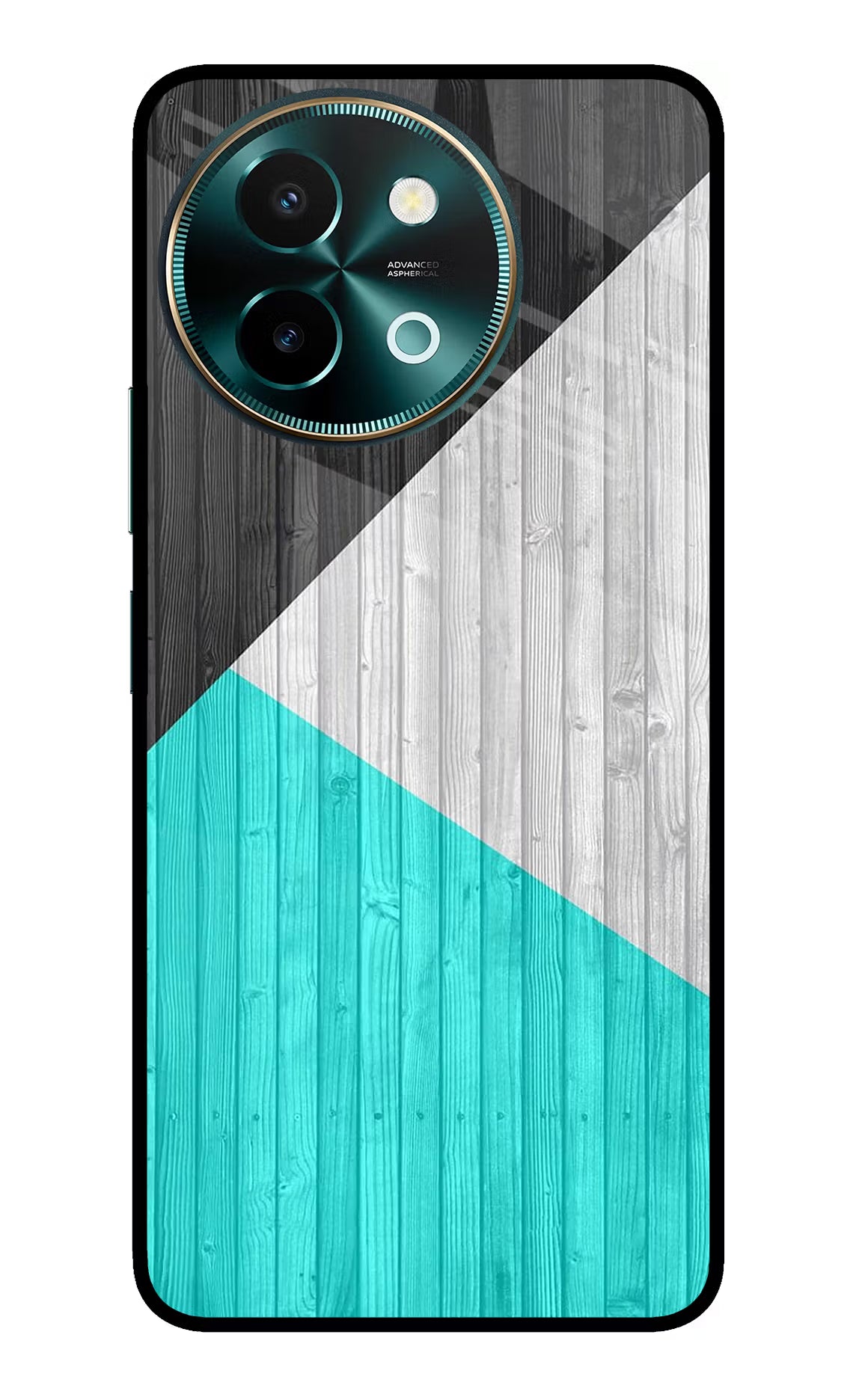 Wooden Abstract Vivo Y58 5G Glass Case Back Cover by Casekaro