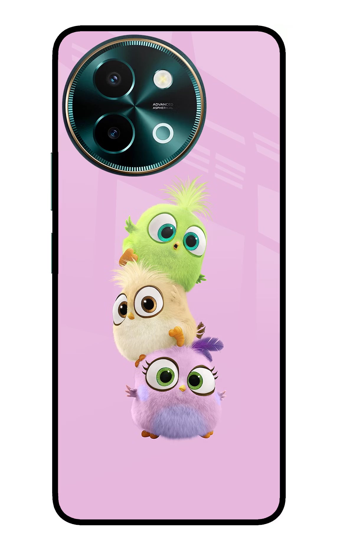 Cute Little Birds Vivo Y58 5G Glass Case Back Cover by Casekaro