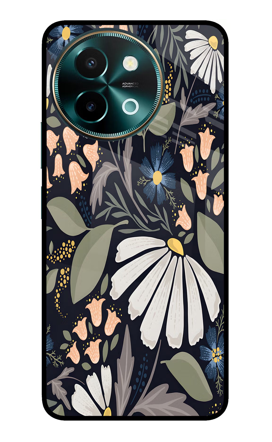 Flowers Art Vivo Y58 5G Glass Case Back Cover by Casekaro