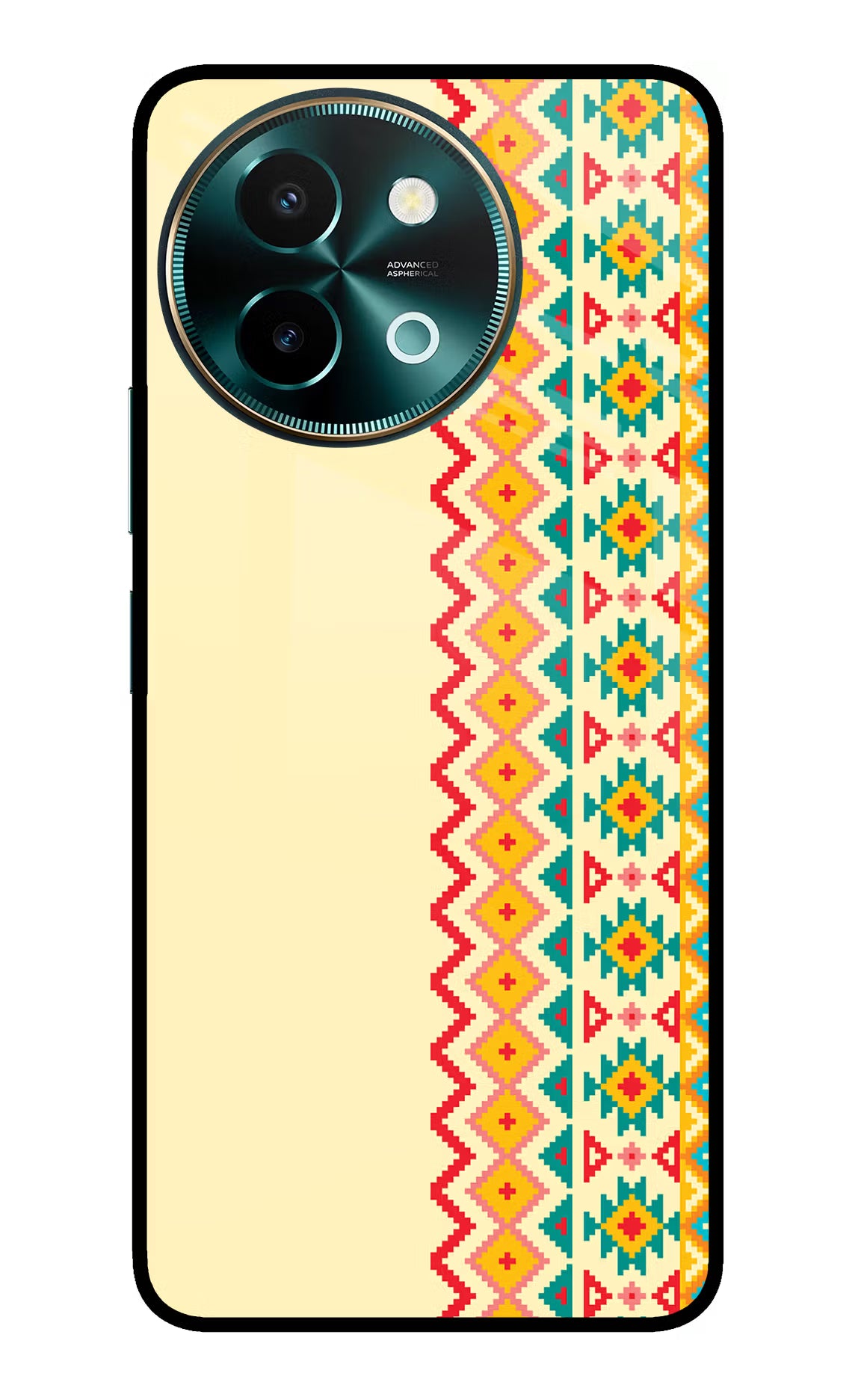 Ethnic Seamless Vivo Y58 5G Glass Case Back Cover by Casekaro