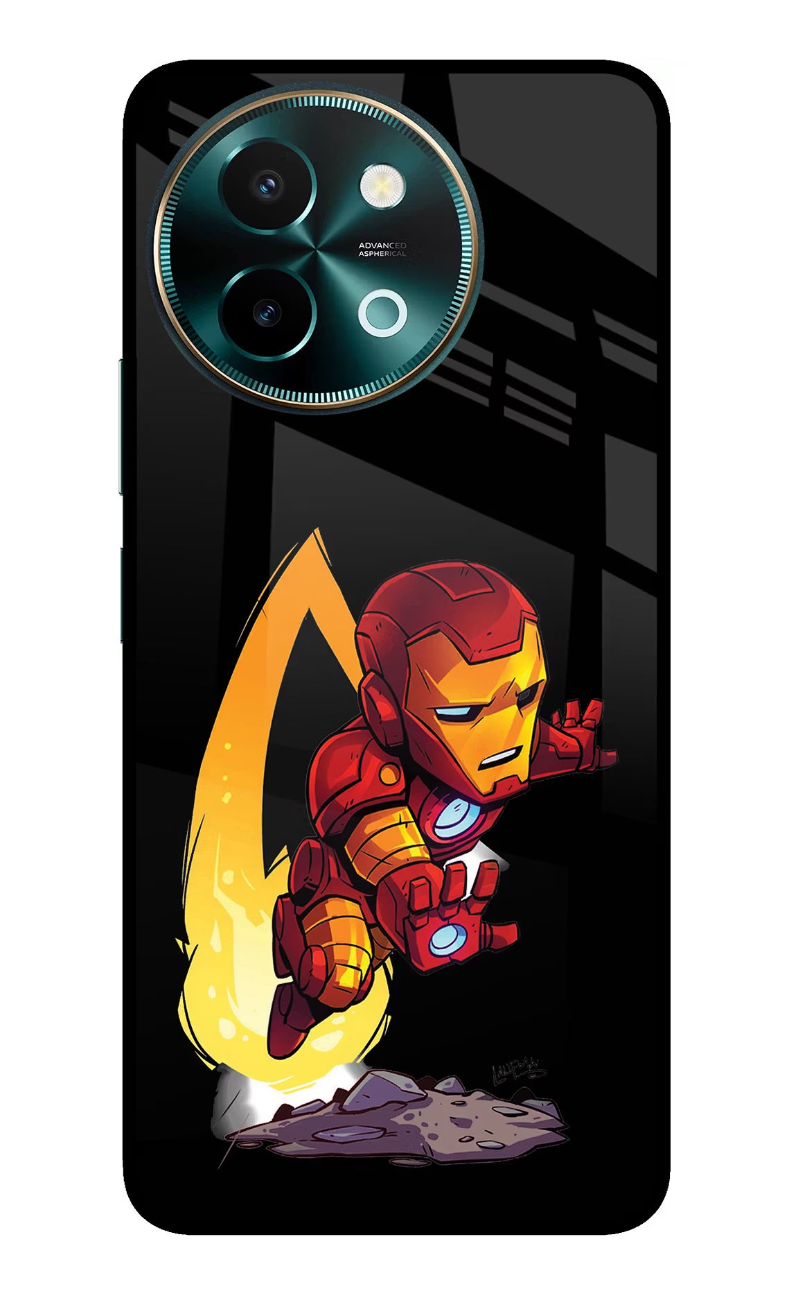 IronMan Vivo Y58 5G Glass Case Back Cover by Casekaro