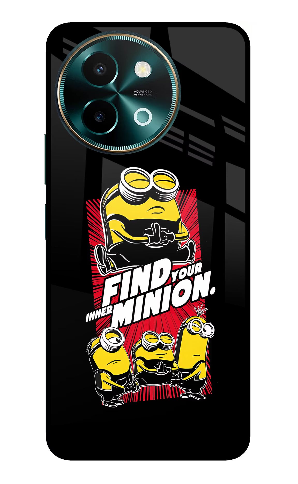Find your inner Minion Vivo Y58 5G Glass Case Back Cover by Casekaro