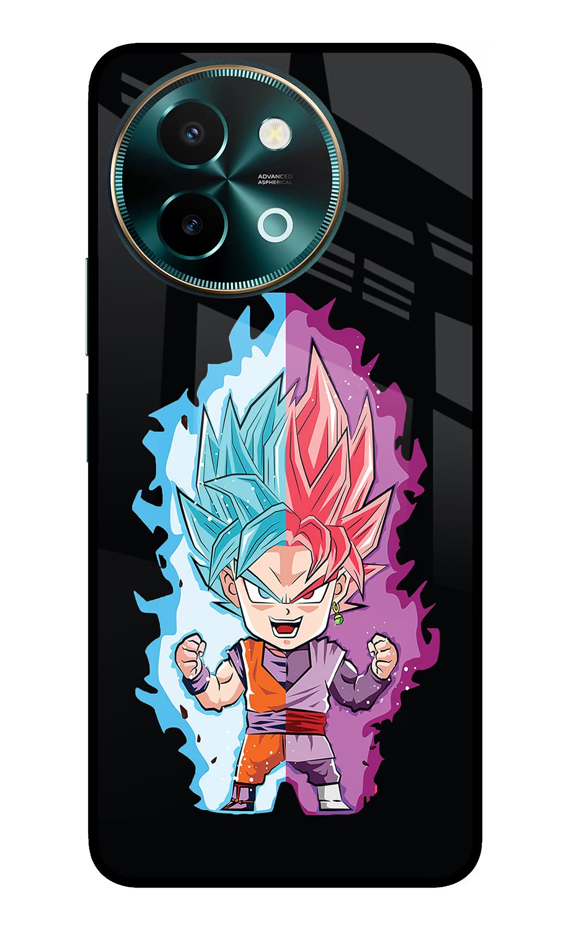 Chota Goku Vivo Y58 5G Glass Case Back Cover by Casekaro