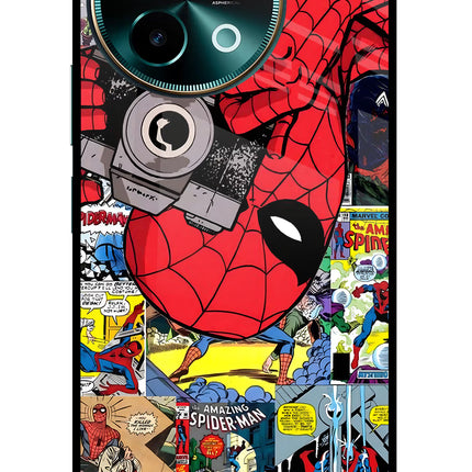 Spider Man Vivo Y58 5G Glass Case Back Cover by Casekaro