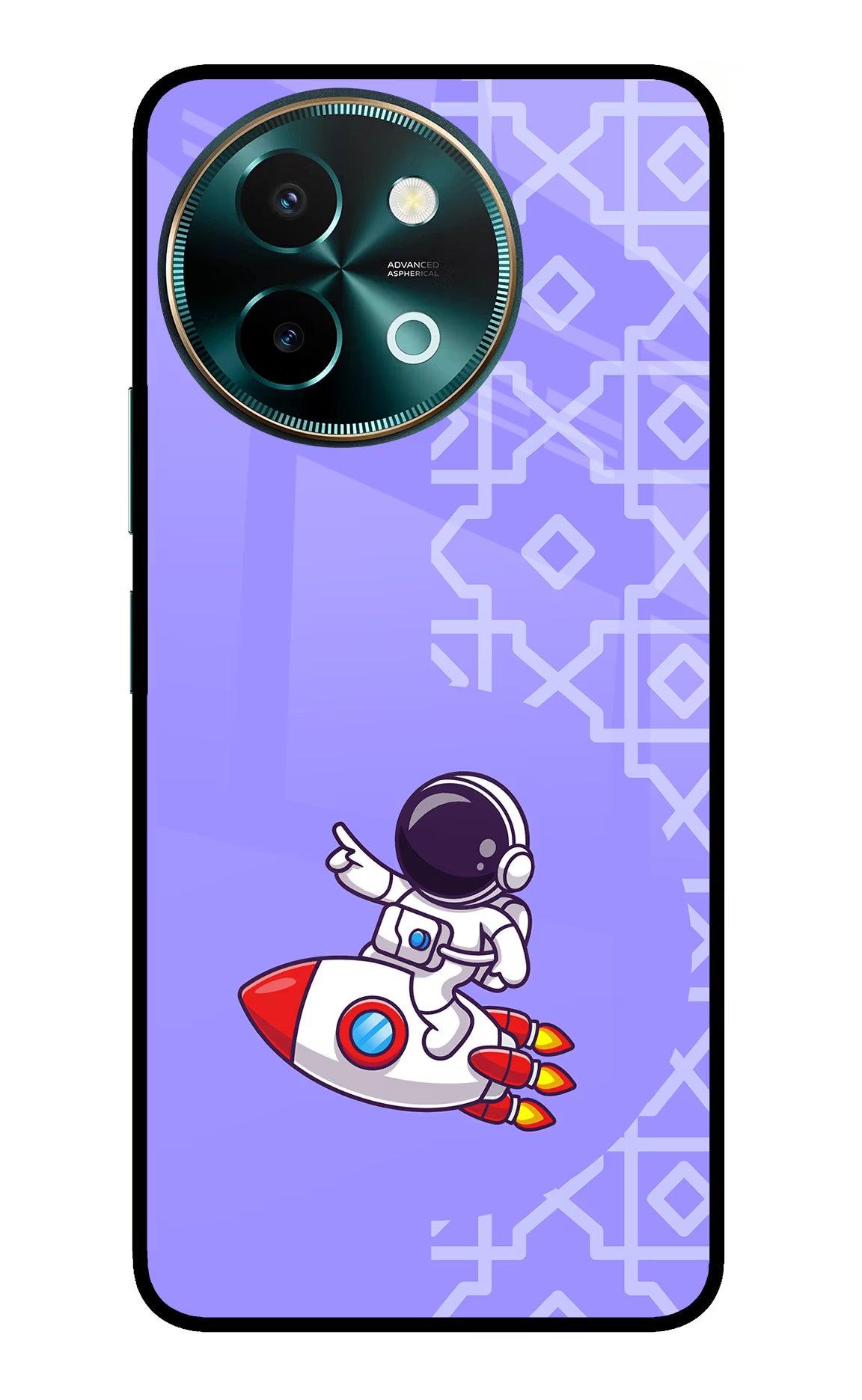 Cute Astronaut Vivo Y58 5G Glass Case Back Cover by Casekaro