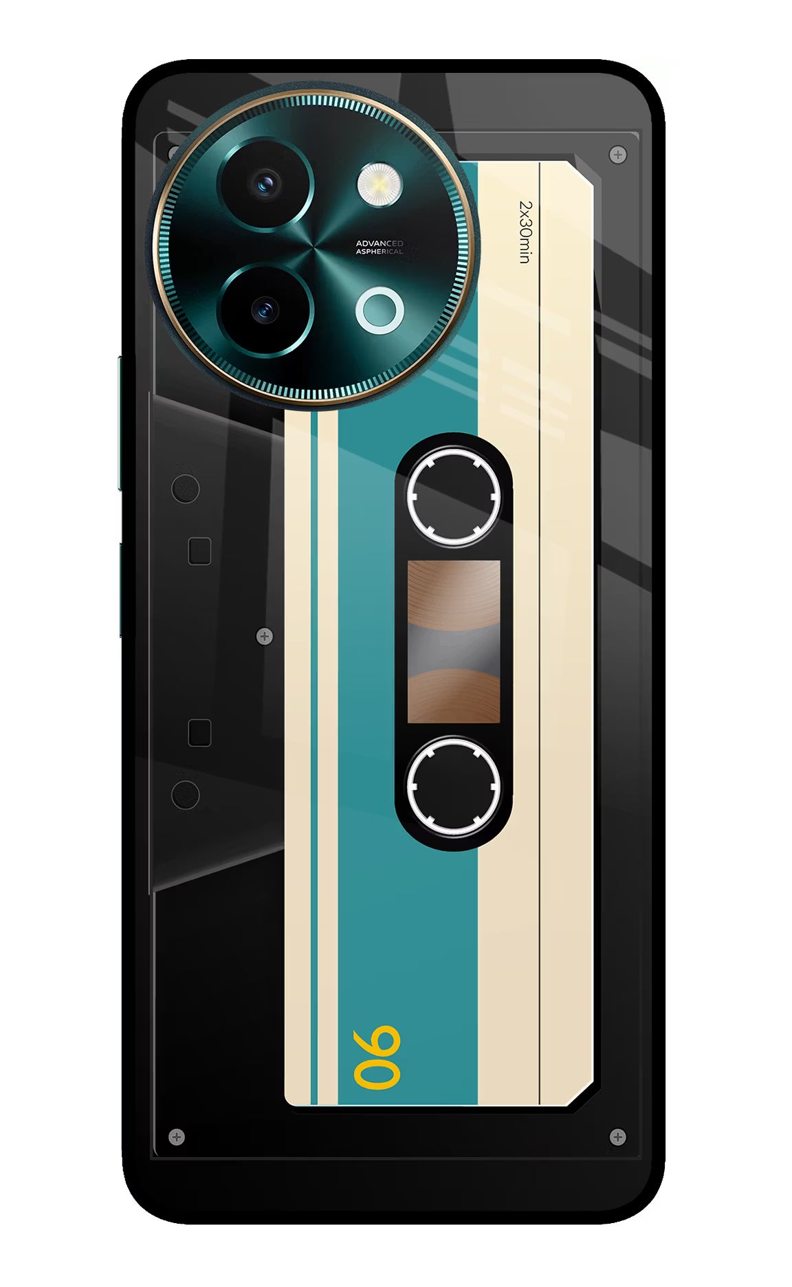 Cassette Vivo Y58 5G Glass Case Back Cover by Casekaro