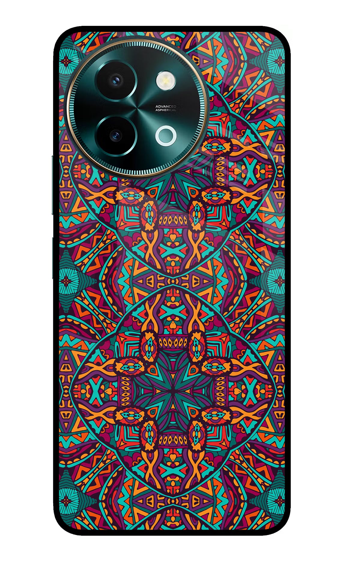 Colour Mandala Vivo Y58 5G Glass Case Back Cover by Casekaro