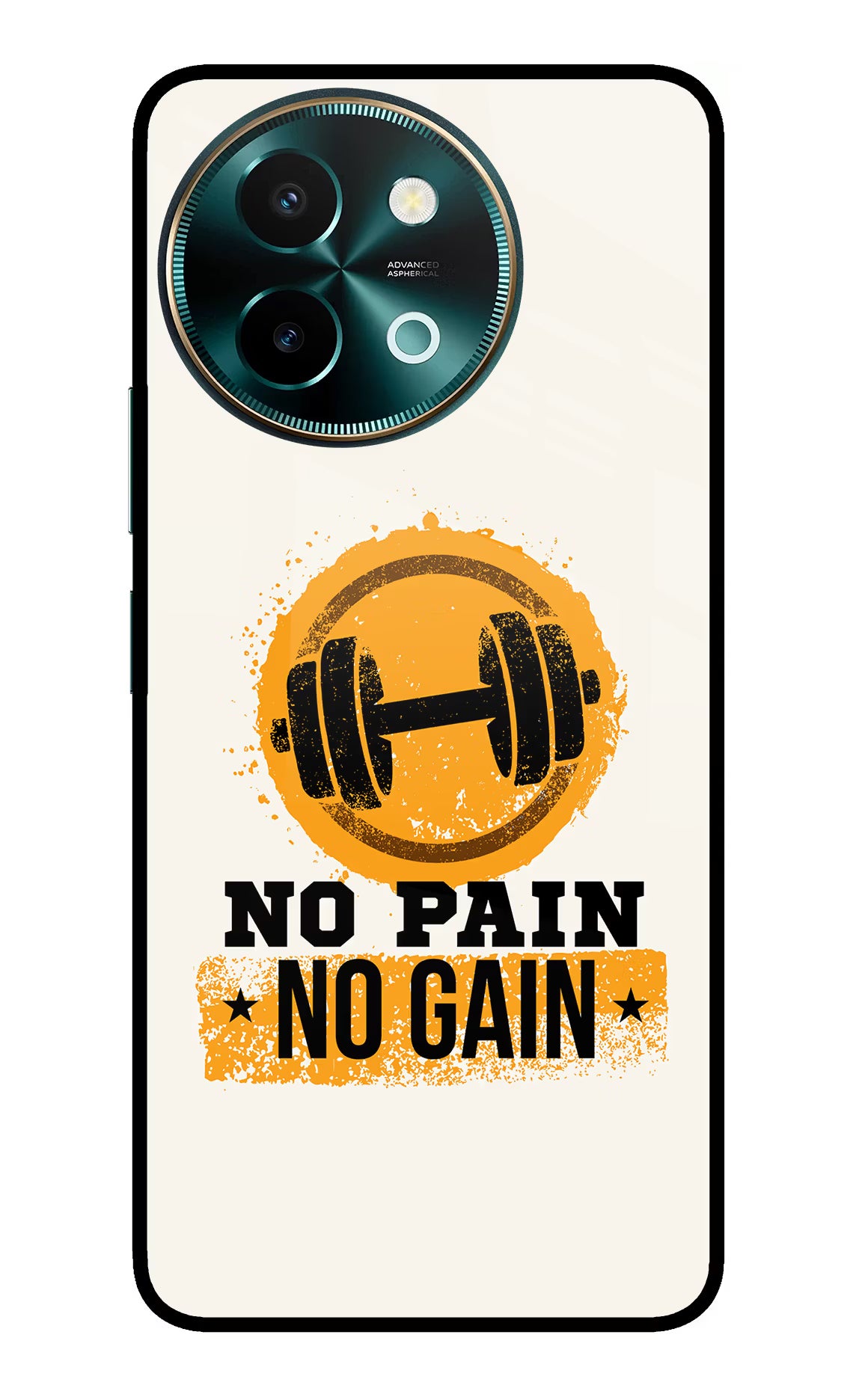 No Pain No Gain Vivo Y58 5G Glass Case Back Cover by Casekaro