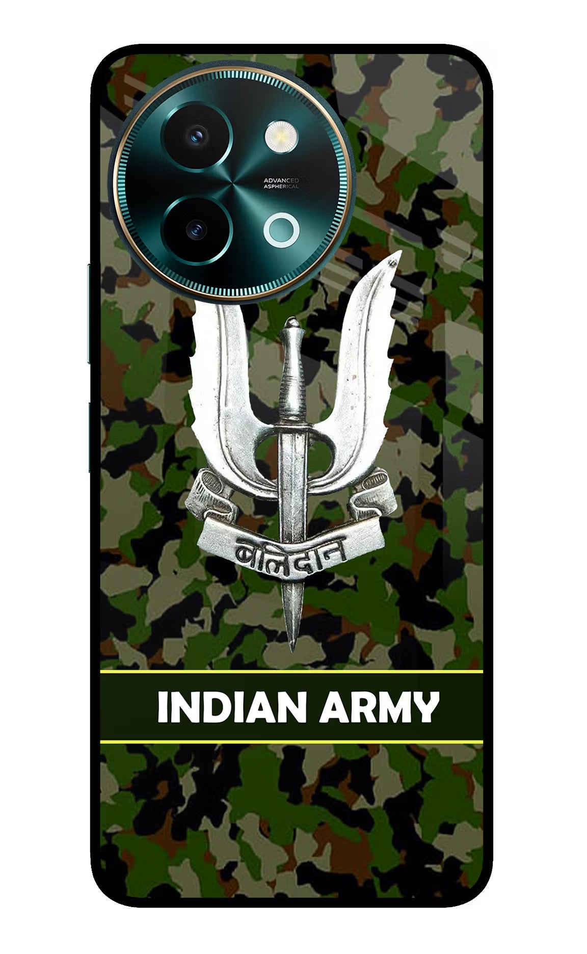 Balidan Indian Logo Vivo Y58 5G Glass Case Back Cover by Casekaro