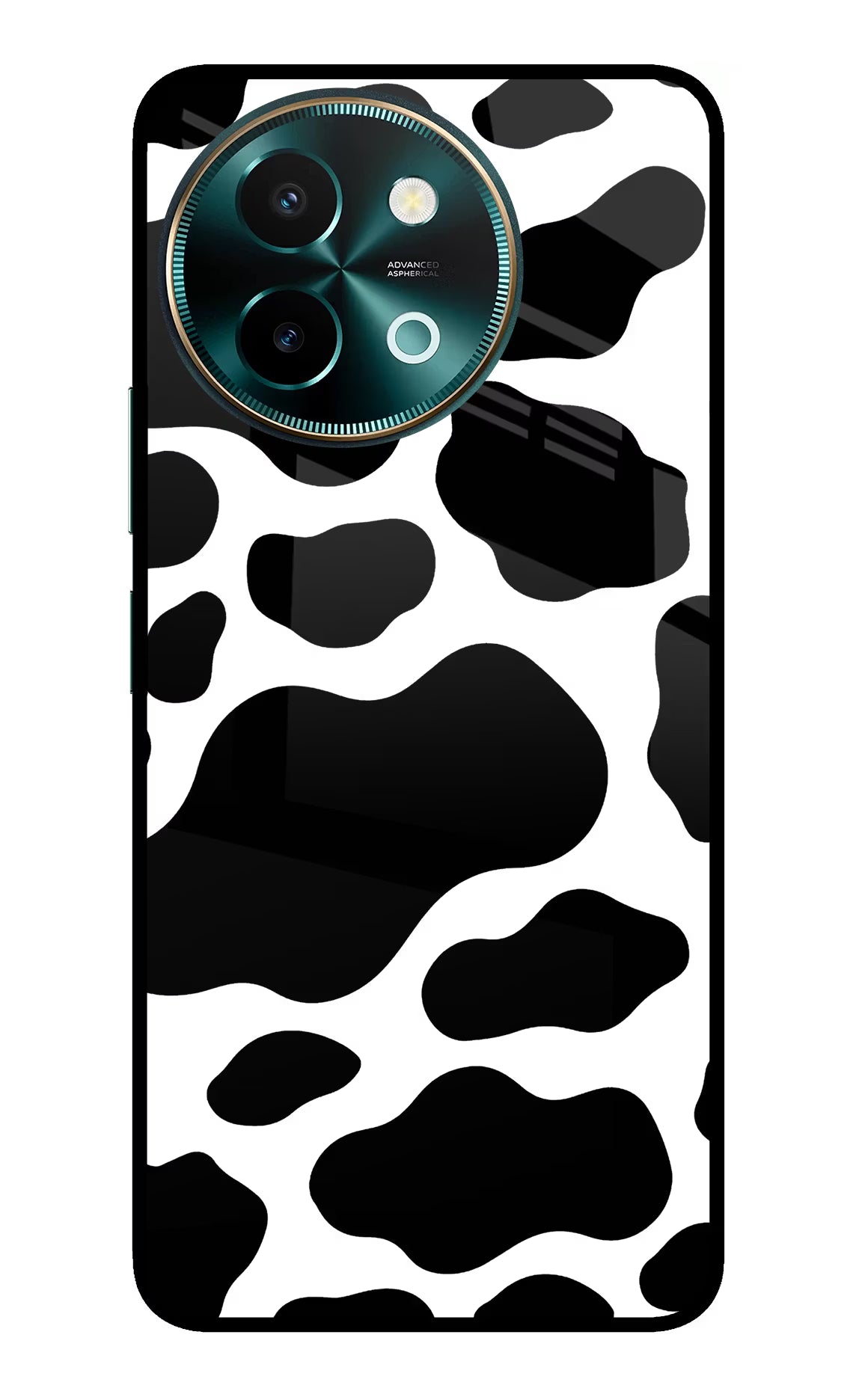 Cow Spots Vivo Y58 5G Glass Case Back Cover by Casekaro
