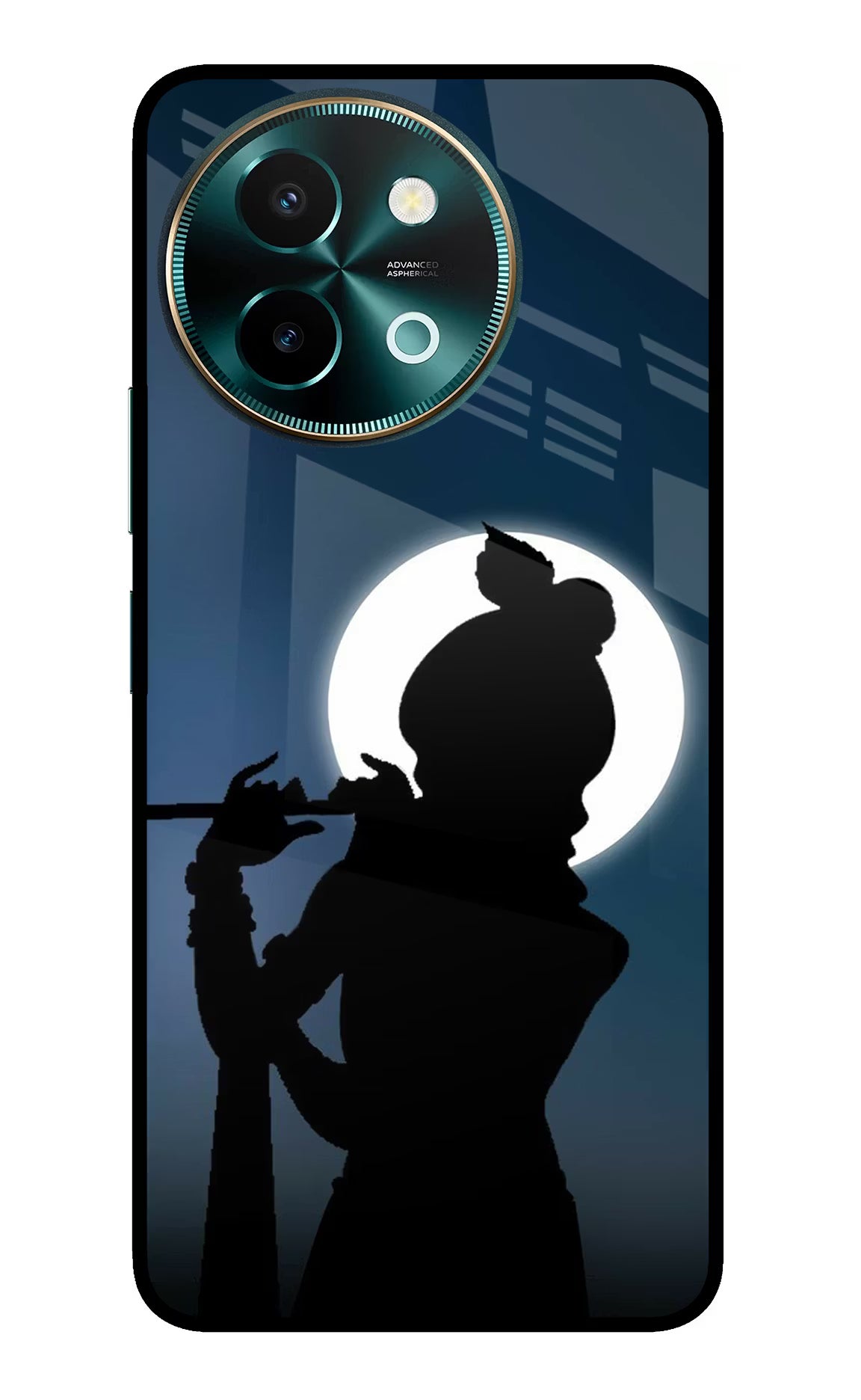 Shri Krishna Silhouette Vivo Y58 5G Glass Case Back Cover by Casekaro