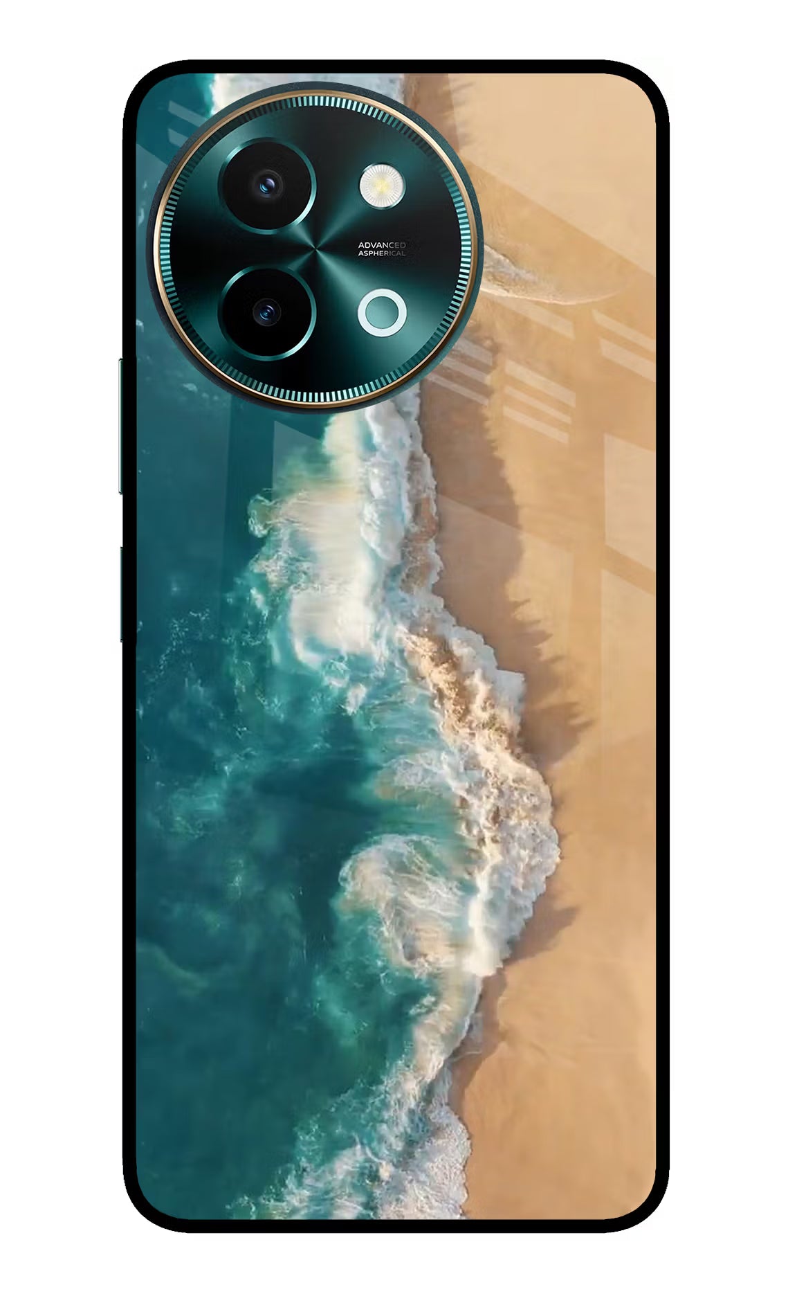Ocean Beach Vivo Y58 5G Glass Case Back Cover by Casekaro