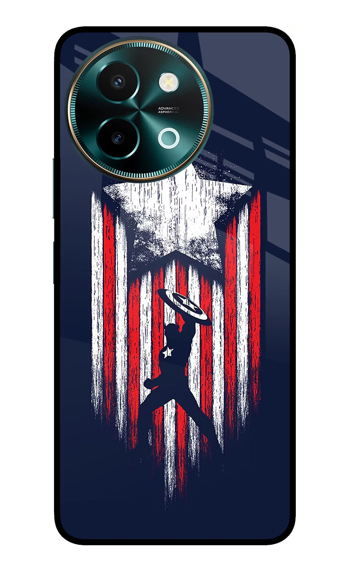 Captain America Marvel Art Vivo Y58 5G Glass Case
