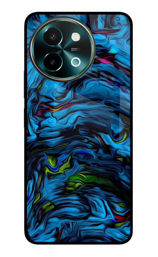 Dark Blue Abstract Vivo Y58 5G Glass Case