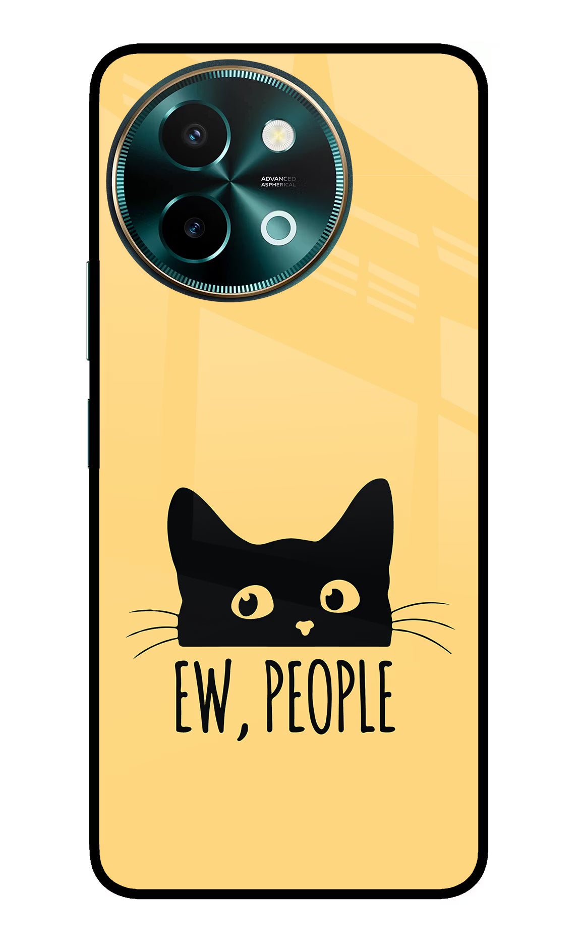 Ew People Catitude Vivo Y58 5G Glass Case Back Cover by Casekaro