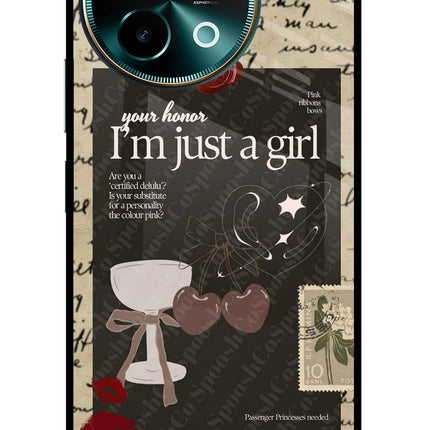 I am just a girl Vivo Y58 5G Glass Case
