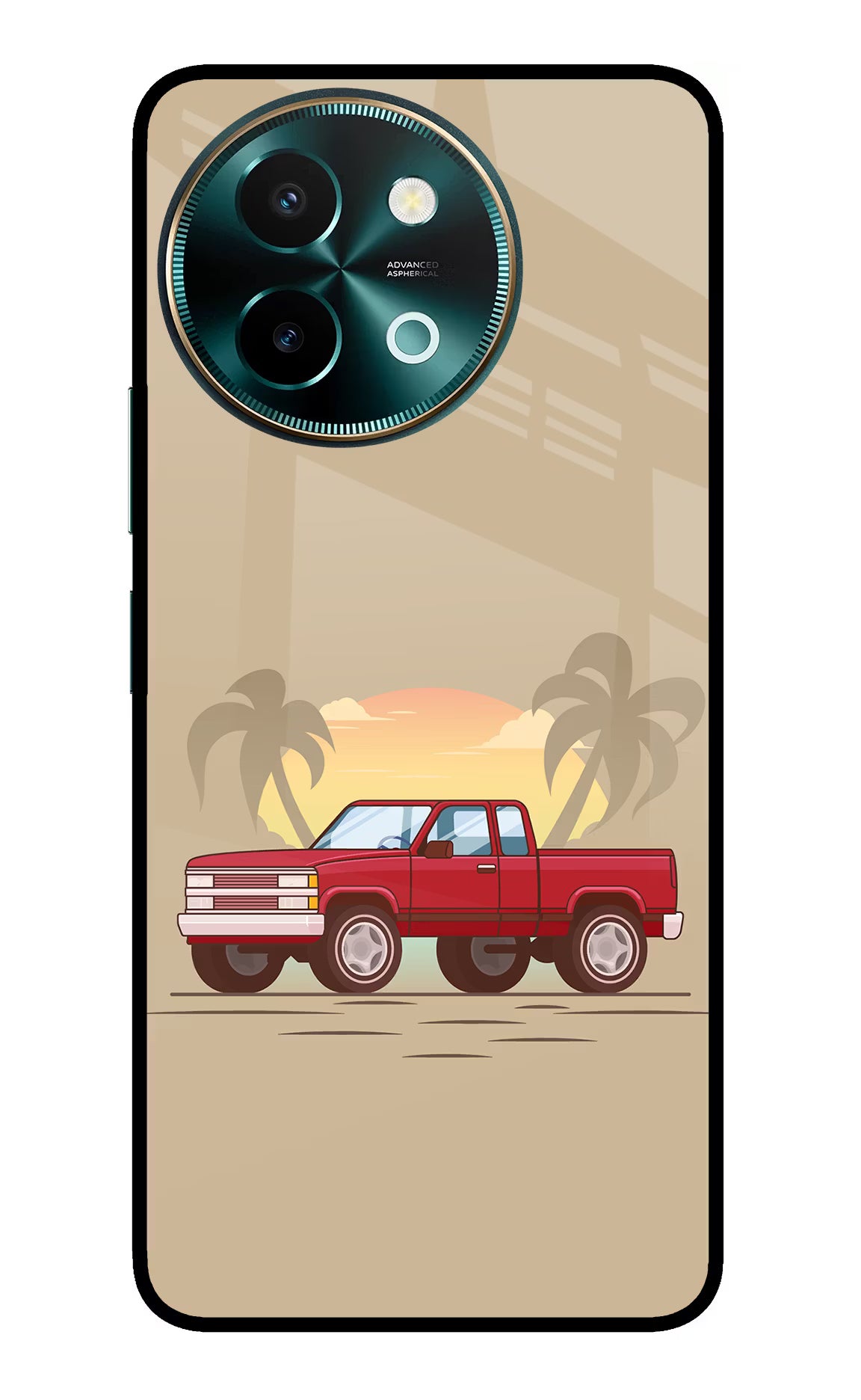 Desert Classic Drive Vivo Y58 5G Glass Case Back Cover by Casekaro