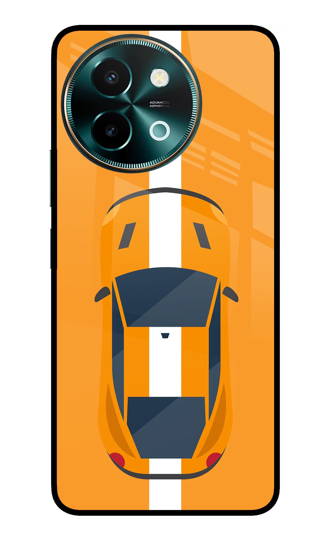 Highway Pursuit Vivo Y58 5G Glass Case Back Cover by Casekaro
