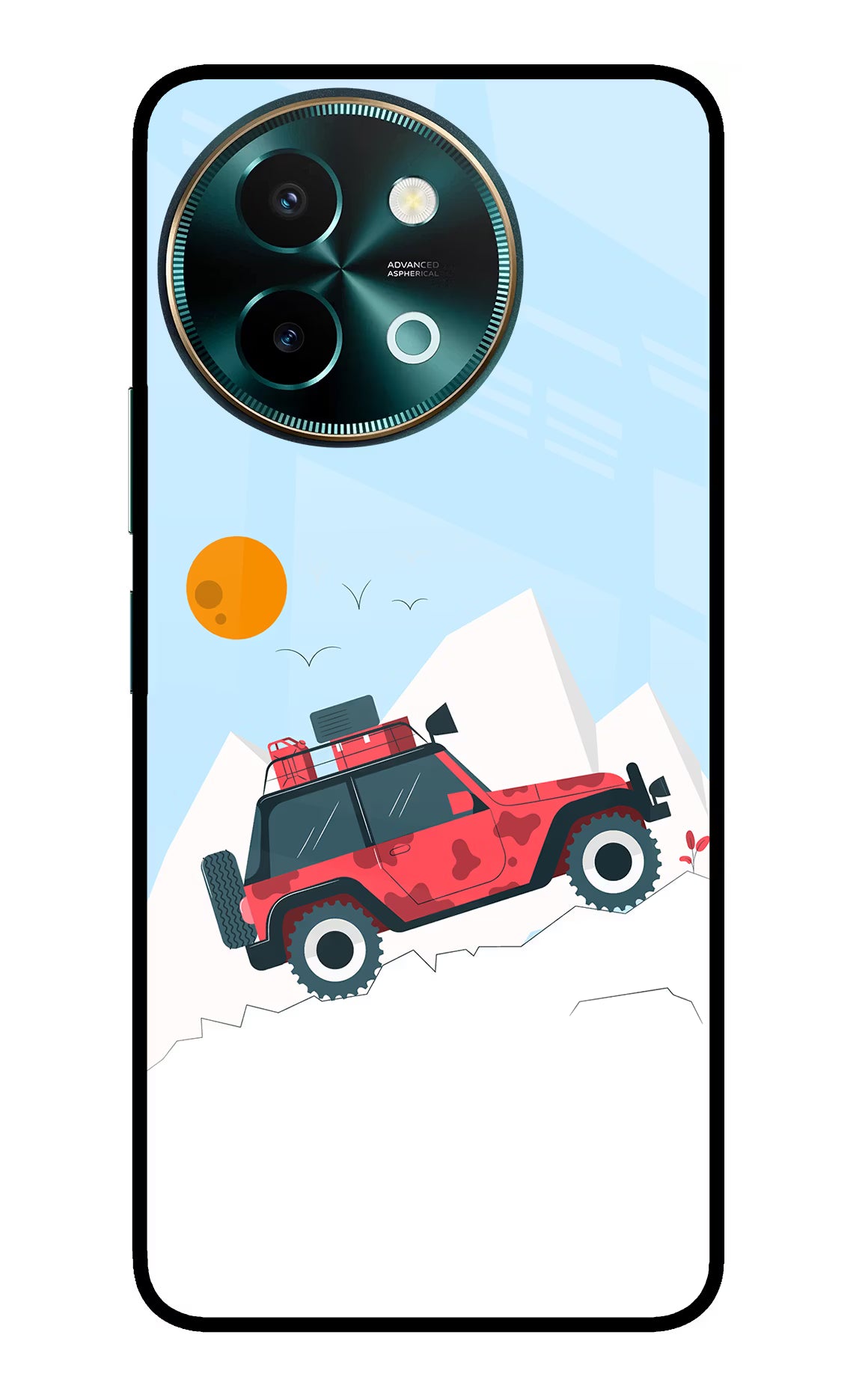 Mountain Trail Beast Vivo Y58 5G Glass Case Back Cover by Casekaro