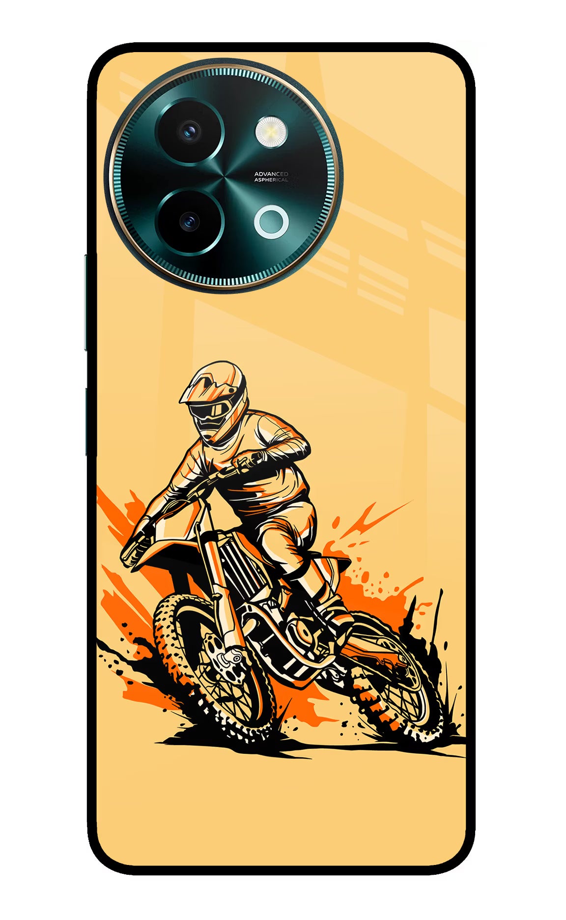 Off-Road Fury Vivo Y58 5G Glass Case Back Cover by Casekaro