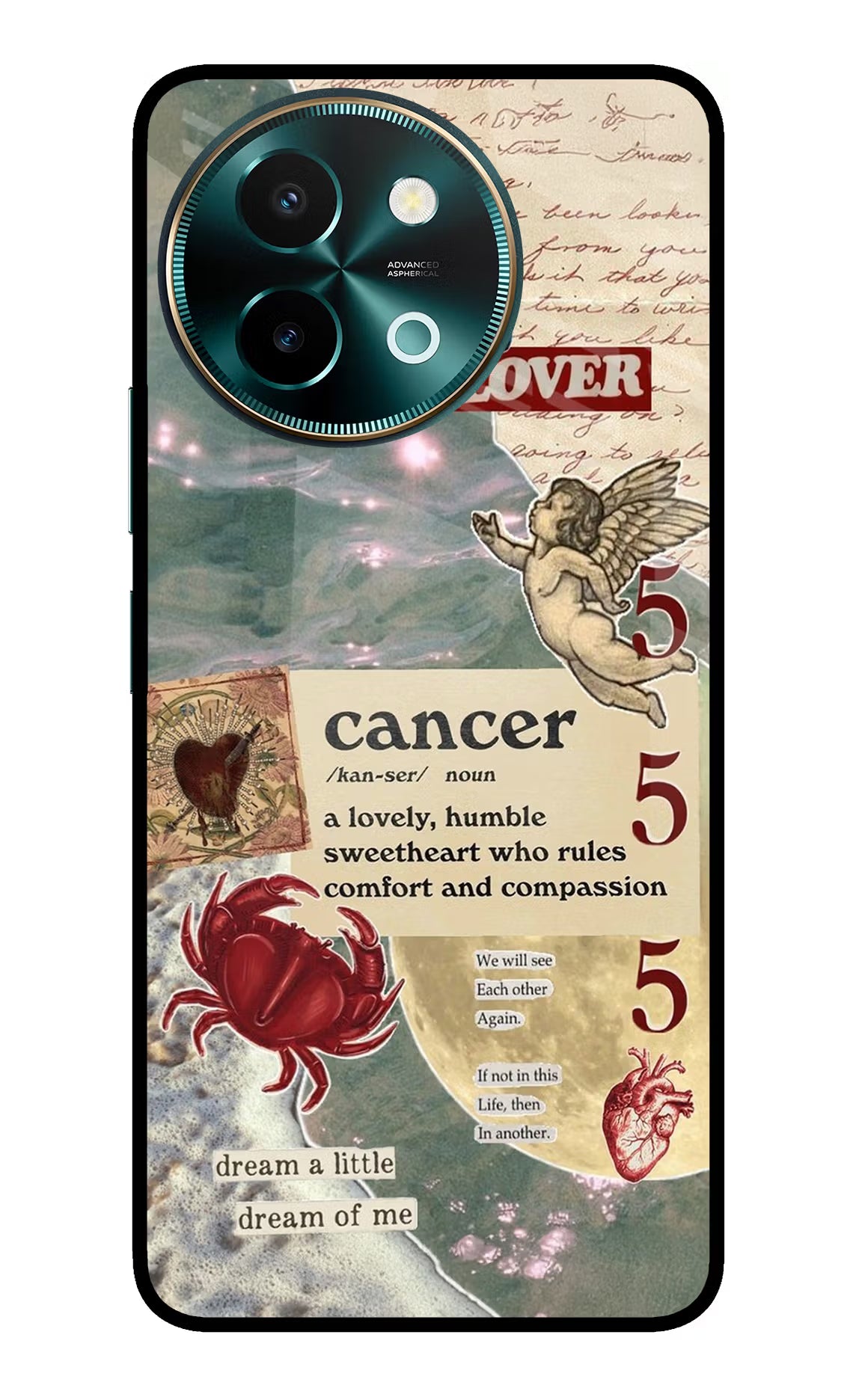 Cancer Zodiac Vivo Y58 5G Glass Case Back Cover by Casekaro