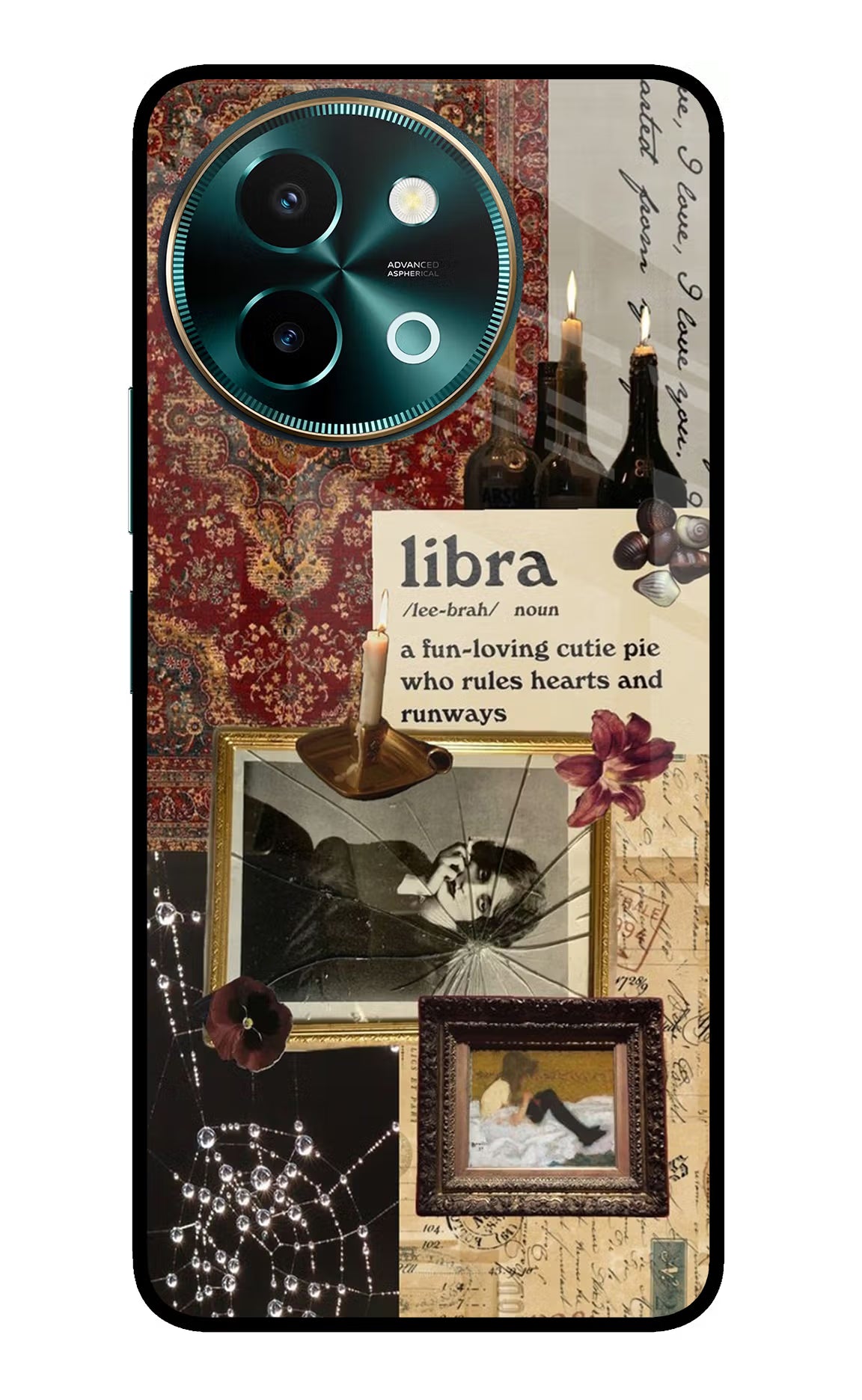Libra Zodiac Vivo Y58 5G Glass Case Back Cover by Casekaro
