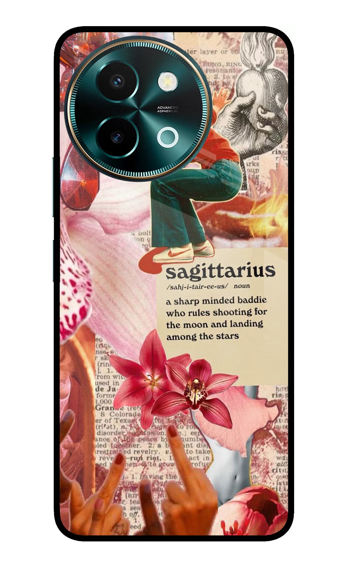 Sagittarius Zodiac Vivo Y58 5G Glass Case Back Cover by Casekaro