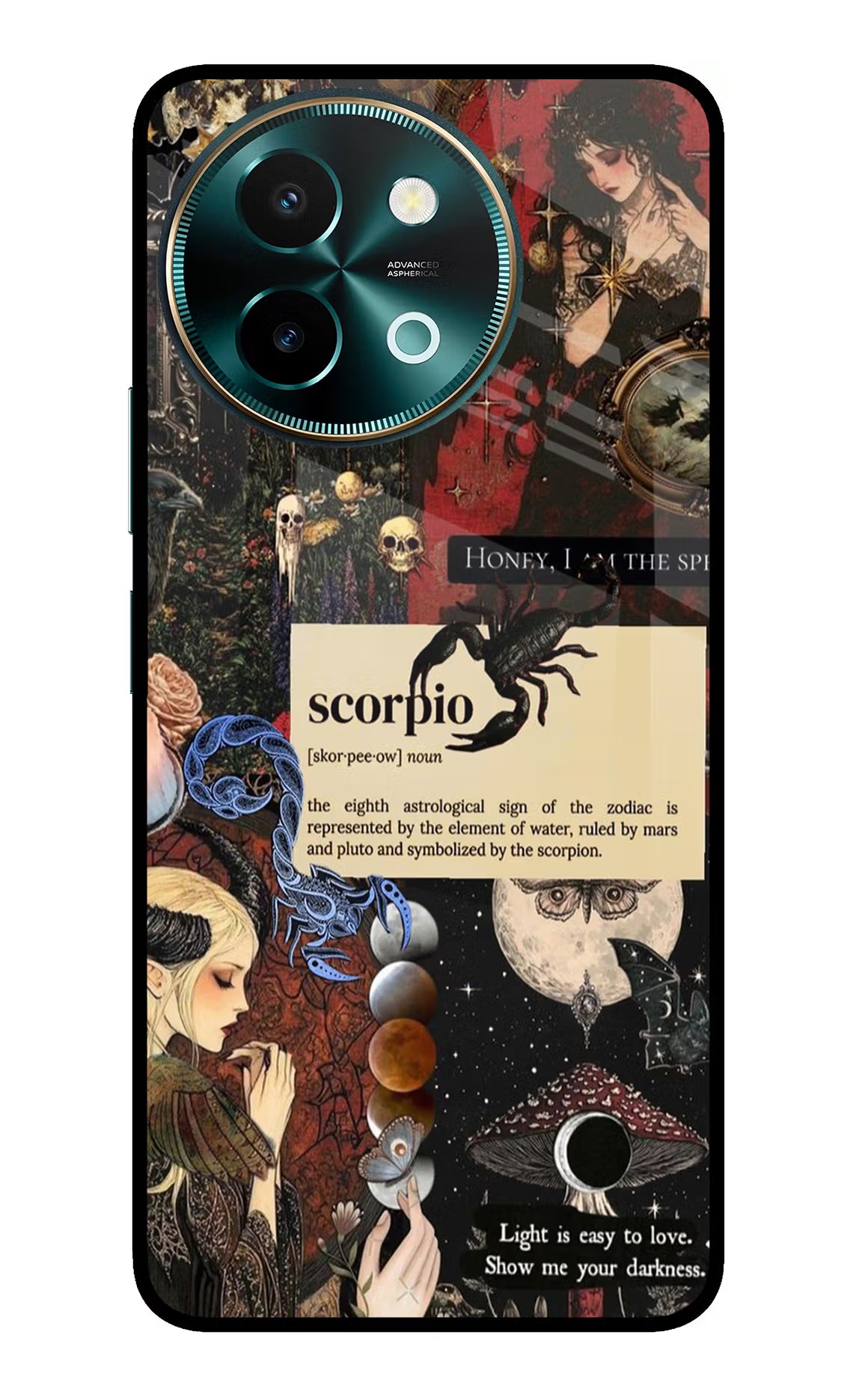 Scorpio Zodiac Vivo Y58 5G Glass Case Back Cover by Casekaro