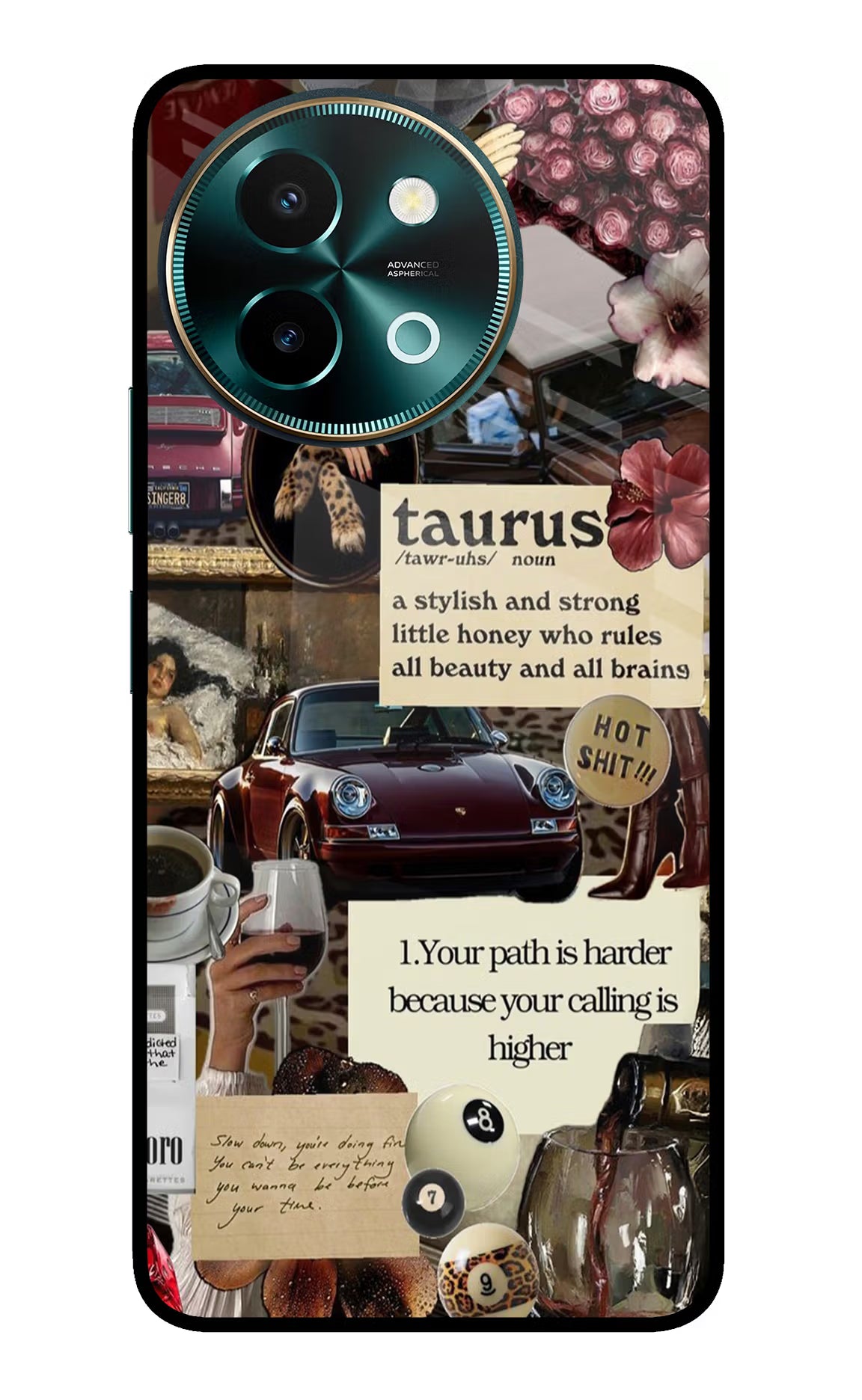 Taurus Zodiac Vivo Y58 5G Glass Case Back Cover by Casekaro