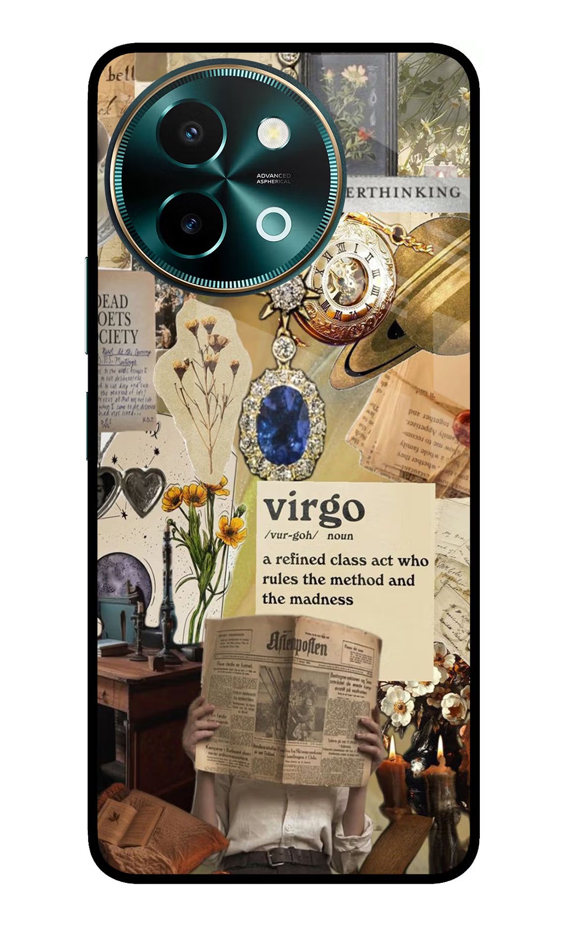 Virgo Zodiac Vivo Y58 5G Glass Case Back Cover by Casekaro