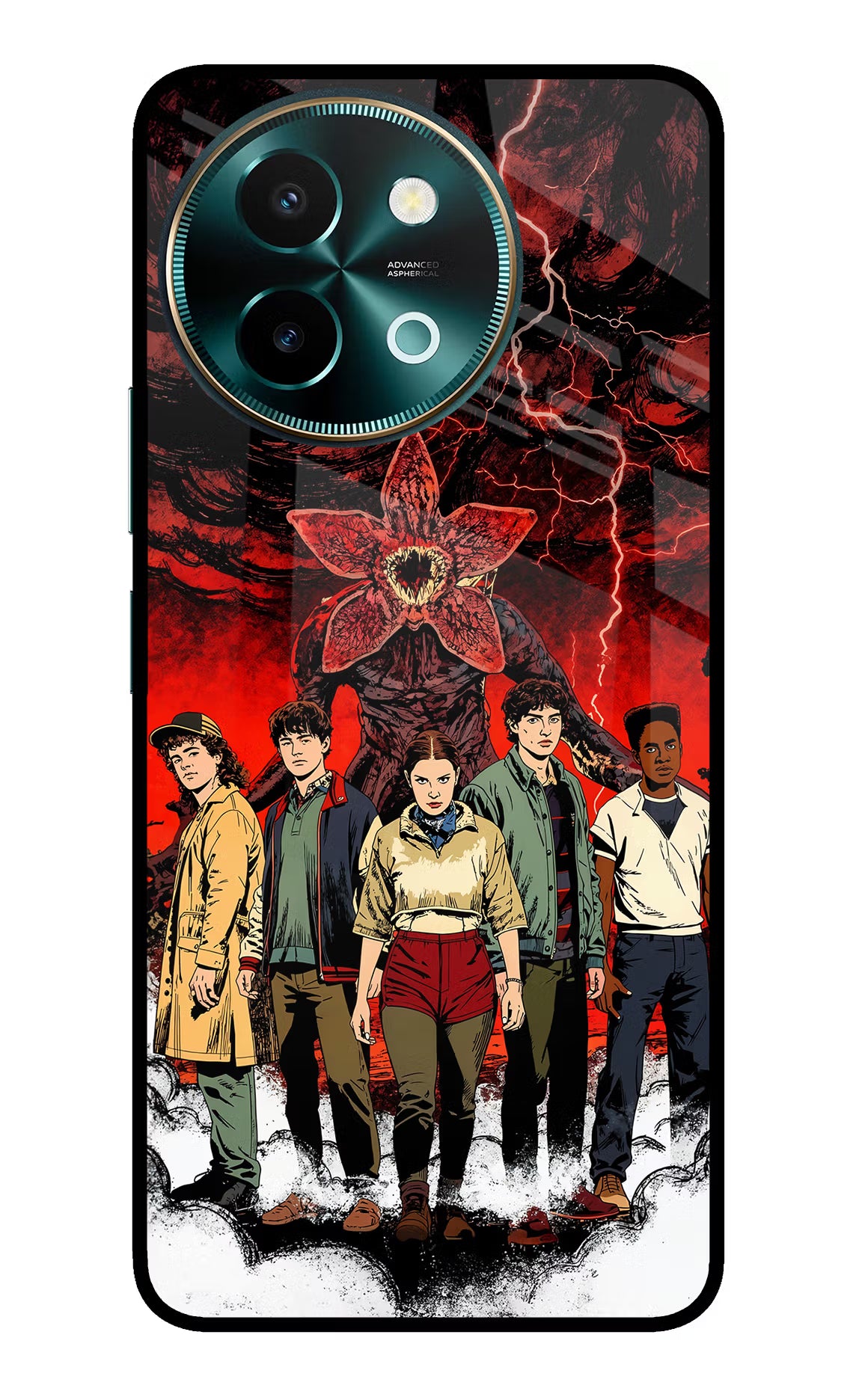 Ordinary Things Characters Vivo Y58 5G Glass Case Back Cover by Casekaro