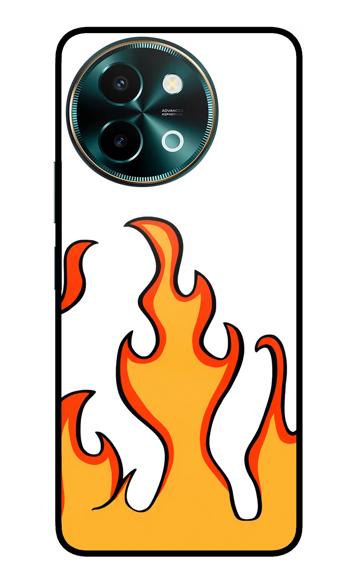 Fired Up – White Vivo Y58 5G Glass Case