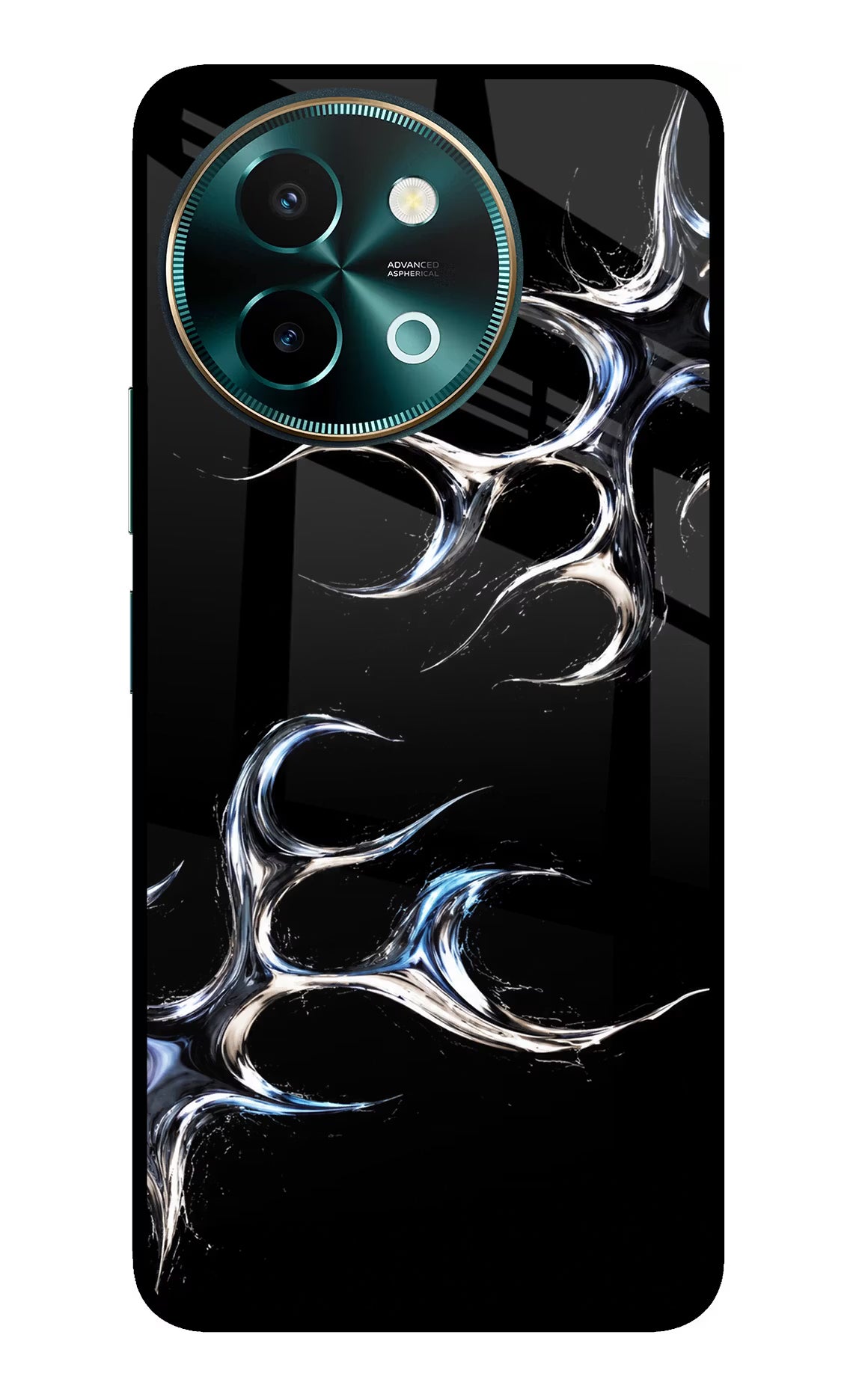 Chrome Tribal Vivo Y58 5G Glass Case Back Cover by Casekaro
