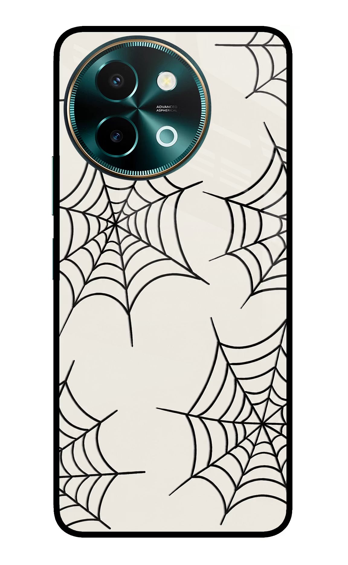 Spider Web Vivo Y58 5G Glass Case Back Cover by Casekaro