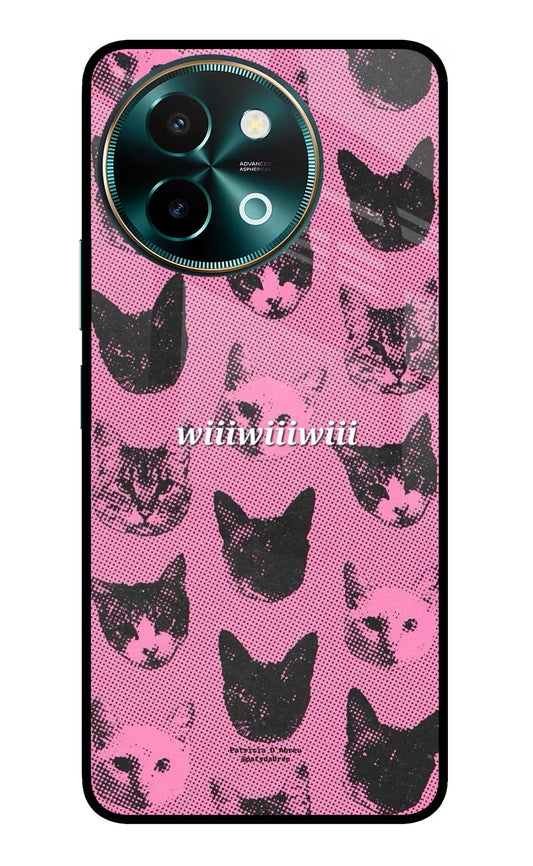 Pink Cats Vivo Y58 5G Glass Case